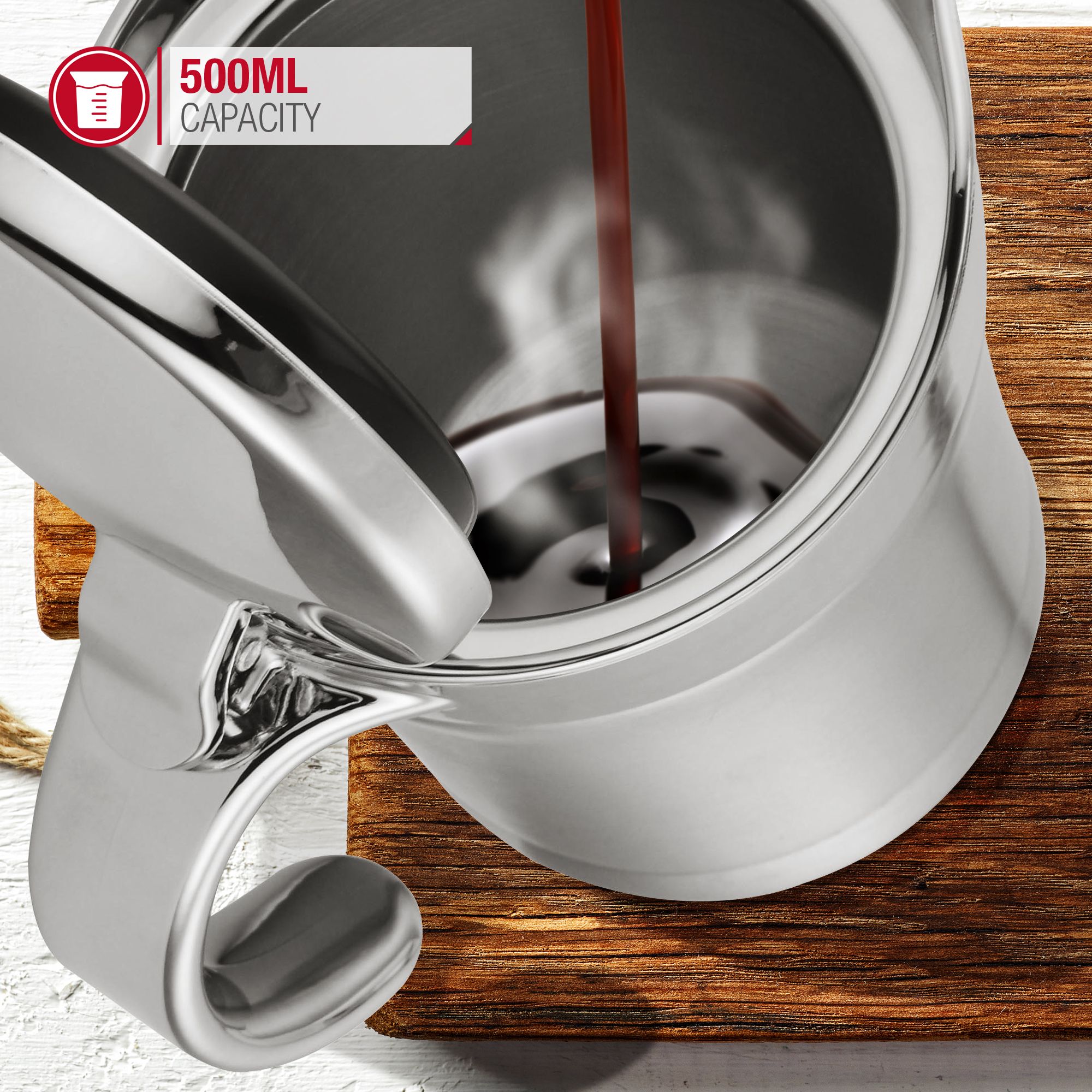 NETTA Insulated Stainless Steel Gravy Boat - 500ml Capacity