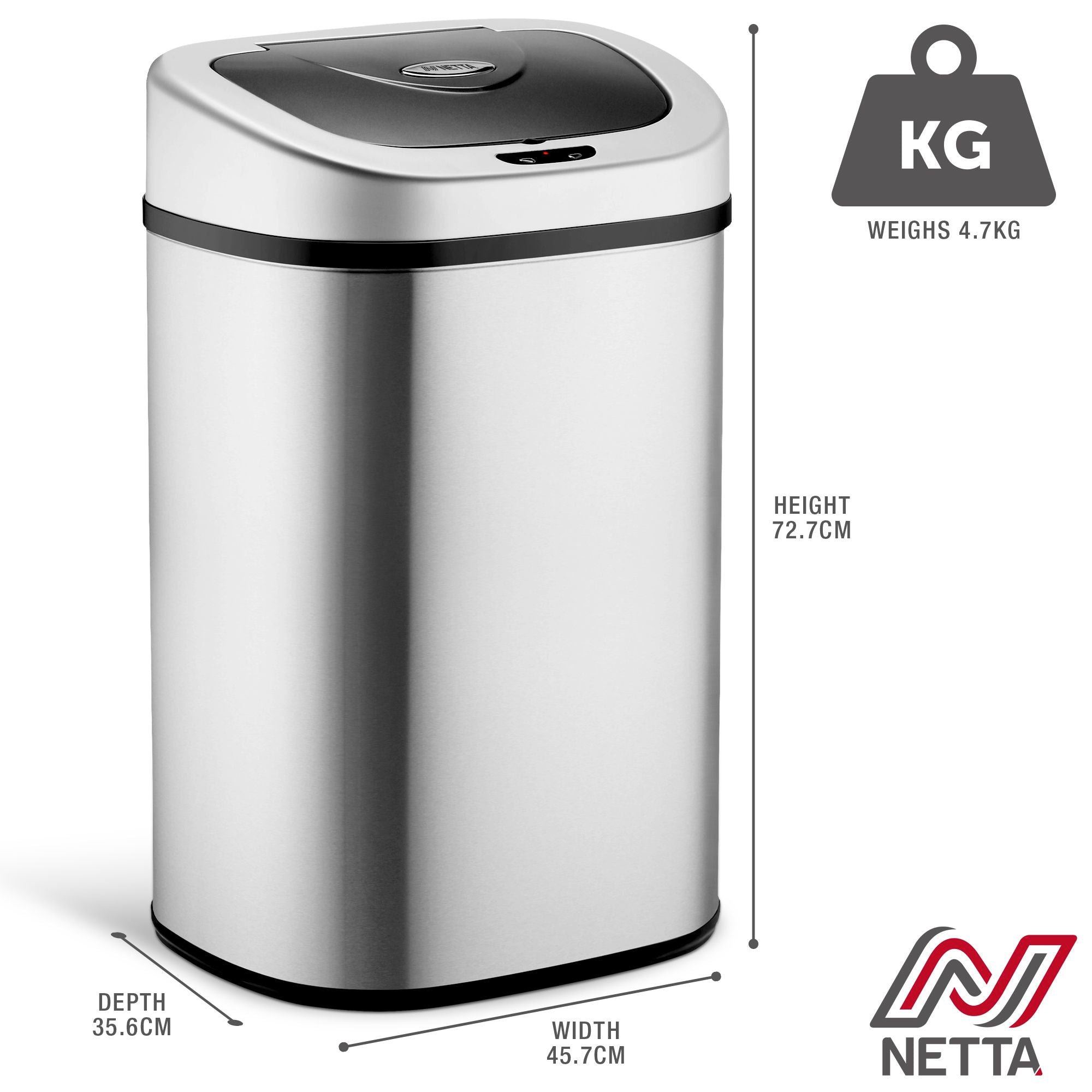 NETTA Sensor Bin - Stainless Steel - 80L