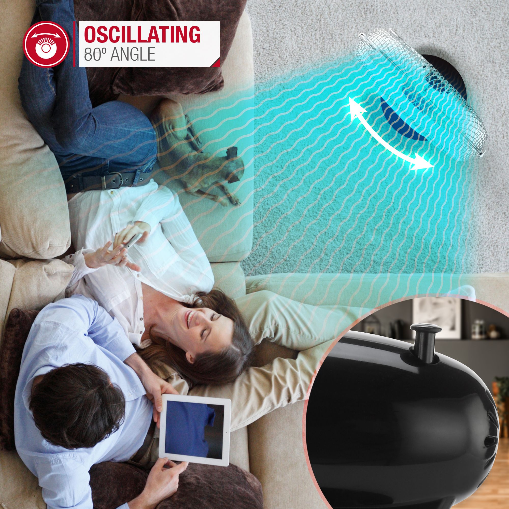 9 Inch 2-Speed Oscillating Desk Fan