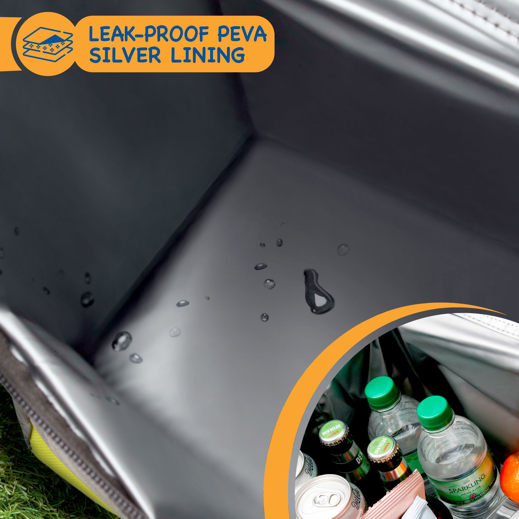 SUNMER 30L Cooler Bag With Shoulder Strap - Grey & Lime