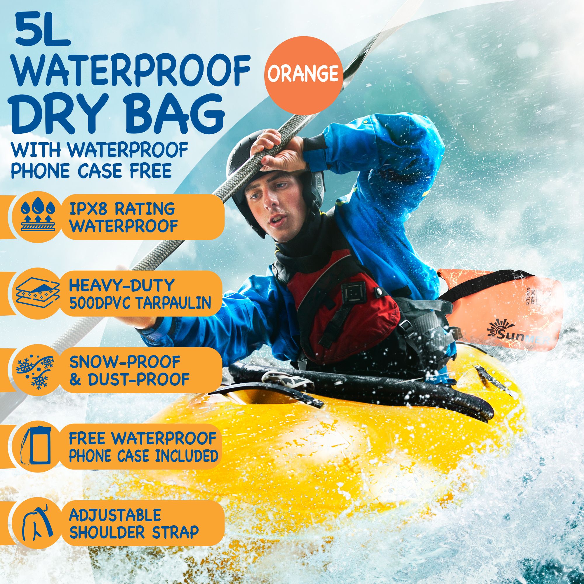 SUNMER Dry Bags With Waterproof Phone Case