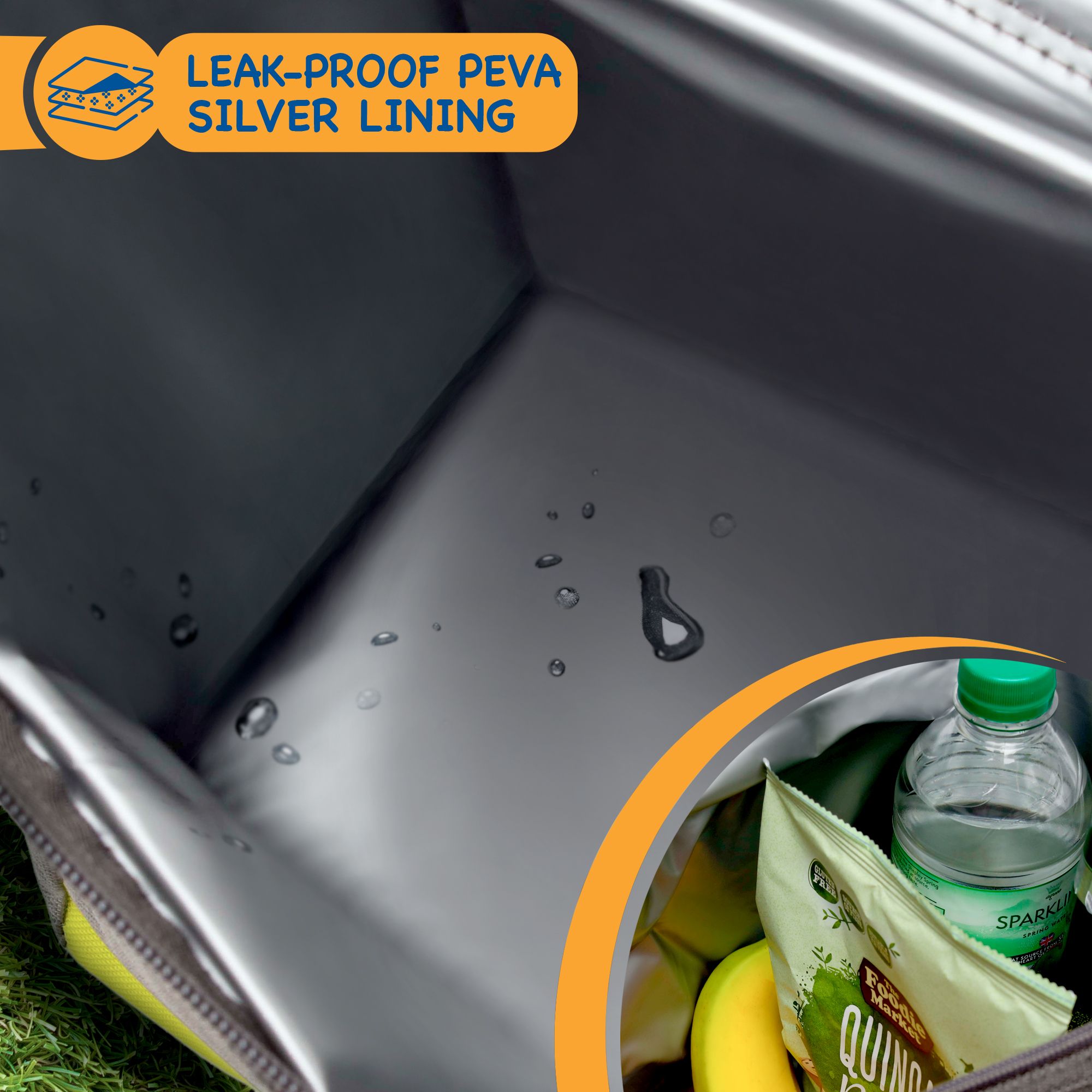 SUNMER 9L Cooler Bag With Shoulder Strap - Grey & Lime