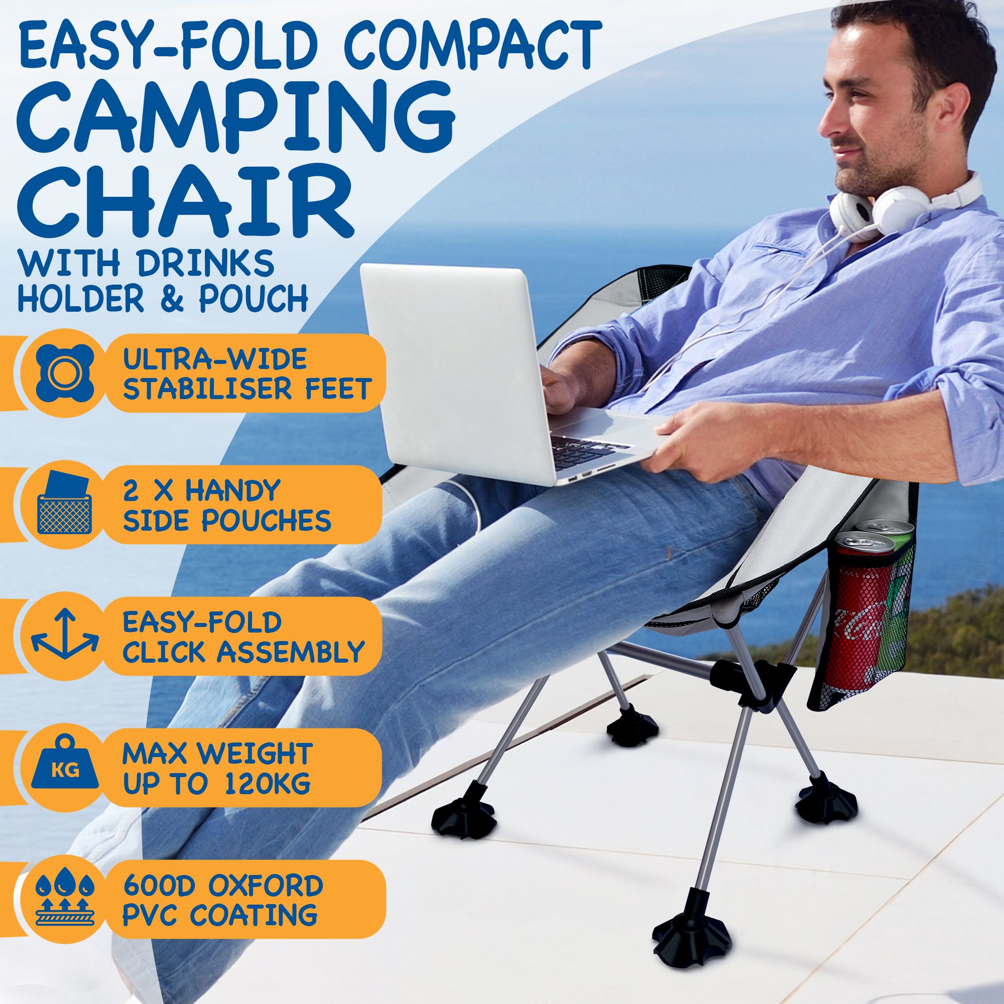 SUNMER Portable Ultra-Light Folding Camping Chair