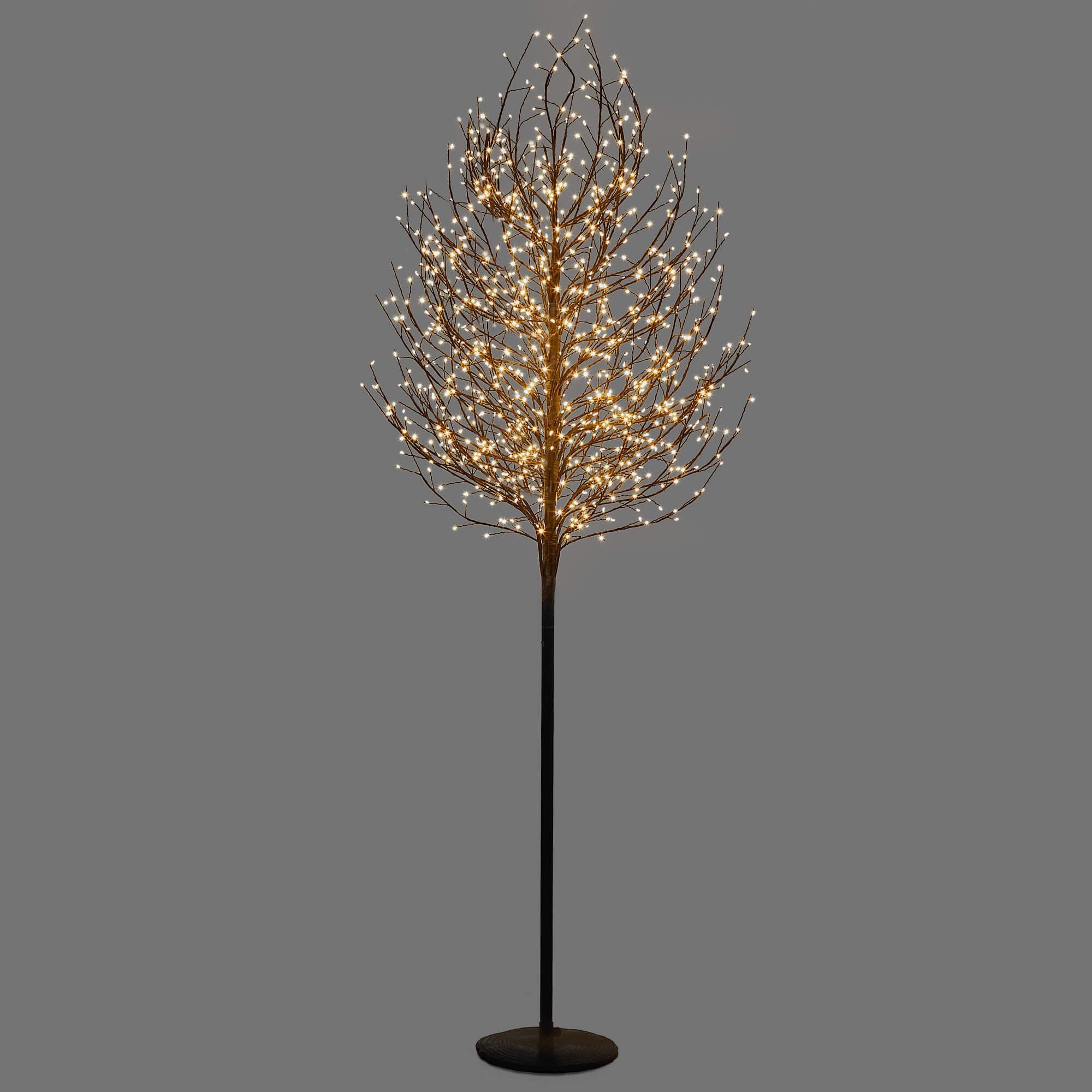 VeryMerry Micro Dot Birch Pre-Lit Christmas Tree with 900 LED Warm White Lights - Black