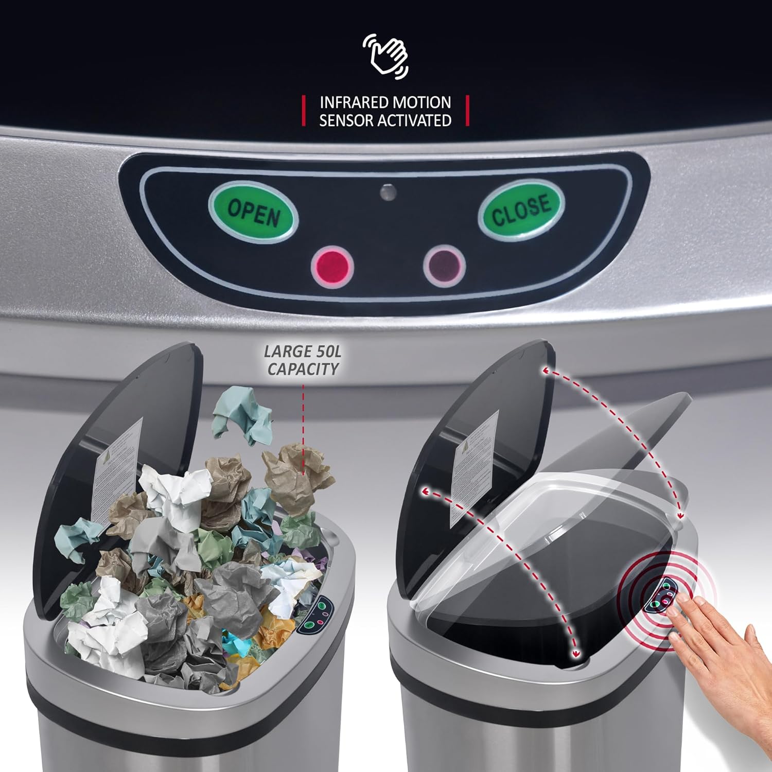 50L Sensor Bin Lid - Oval