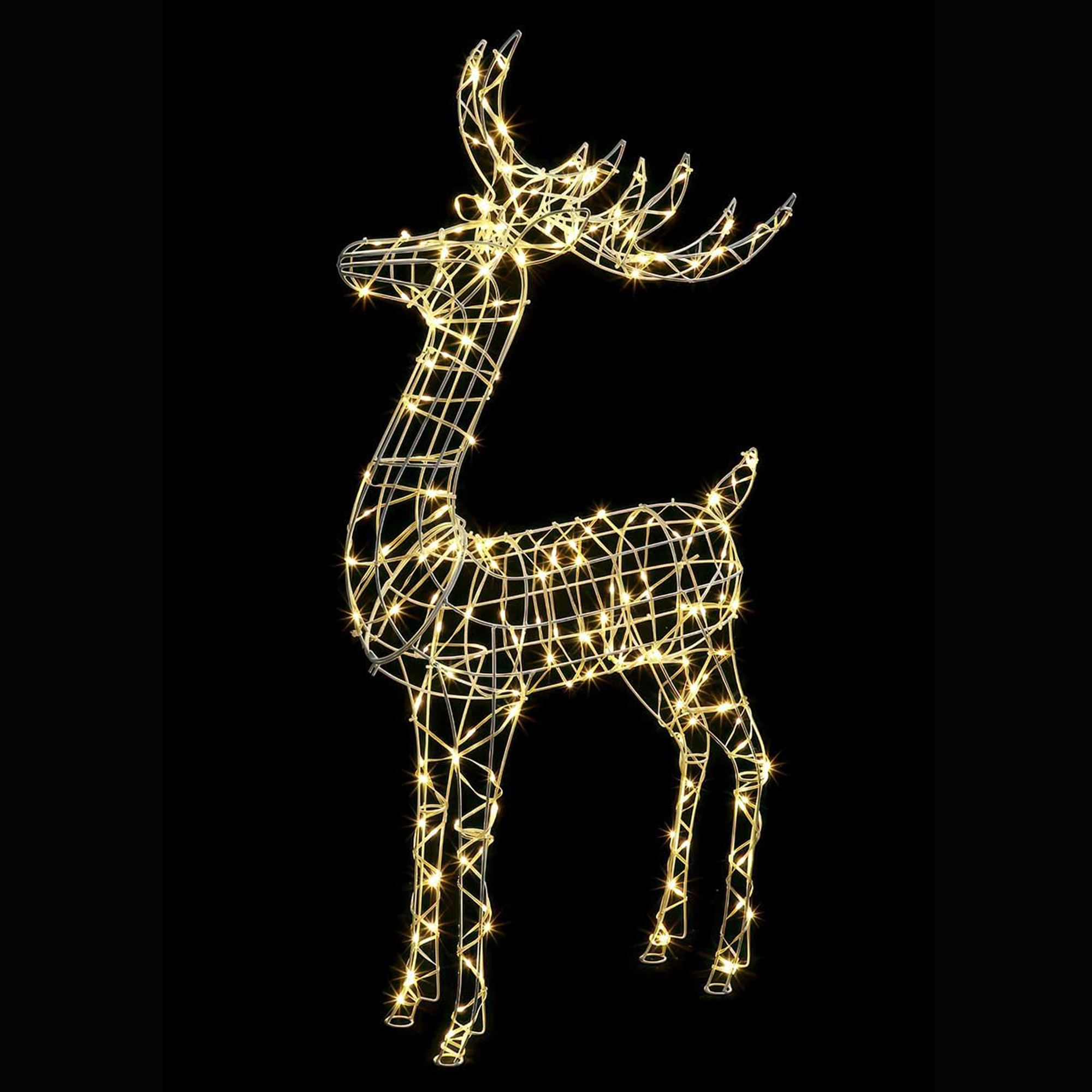 VeryMerry Pre-Lit Large 85cm Reindeer with 100 LED, Auto-Off Timer, Christmas Decoration