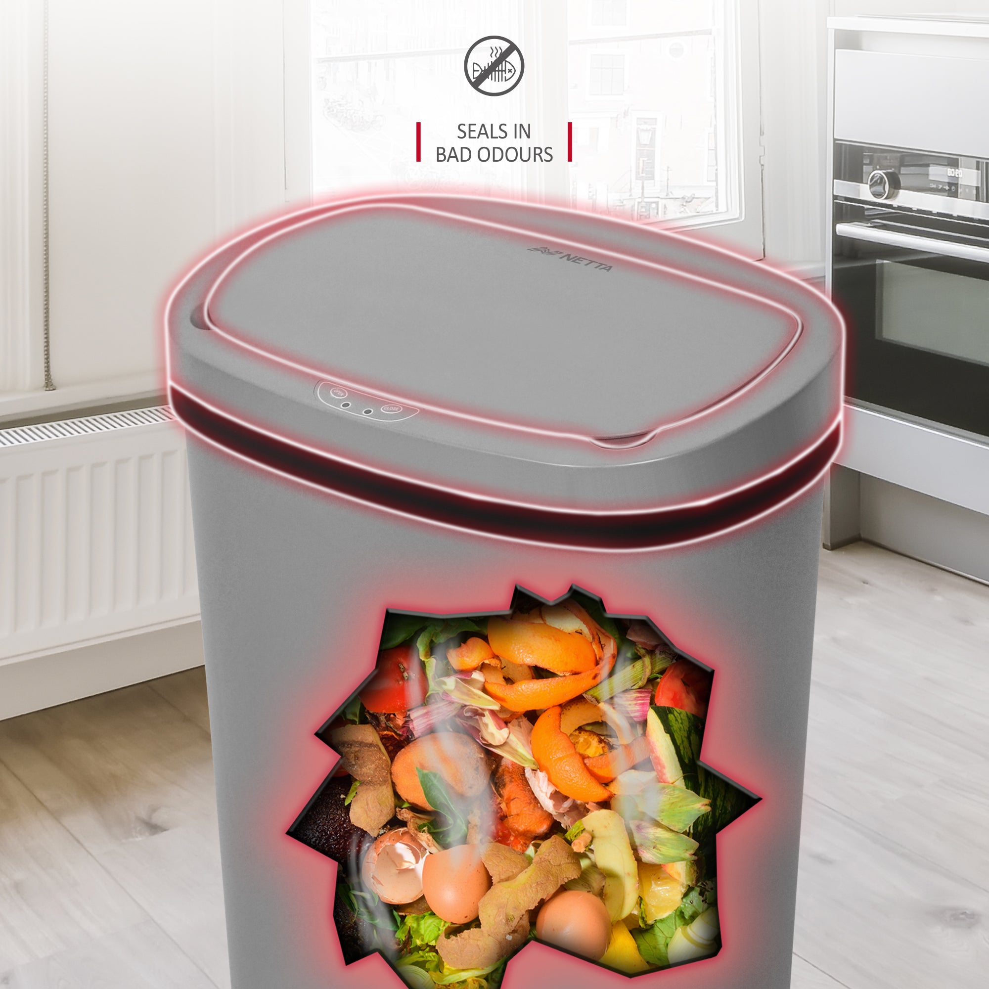 NETTA 50L Plastic Sensor Bin for Kitchen