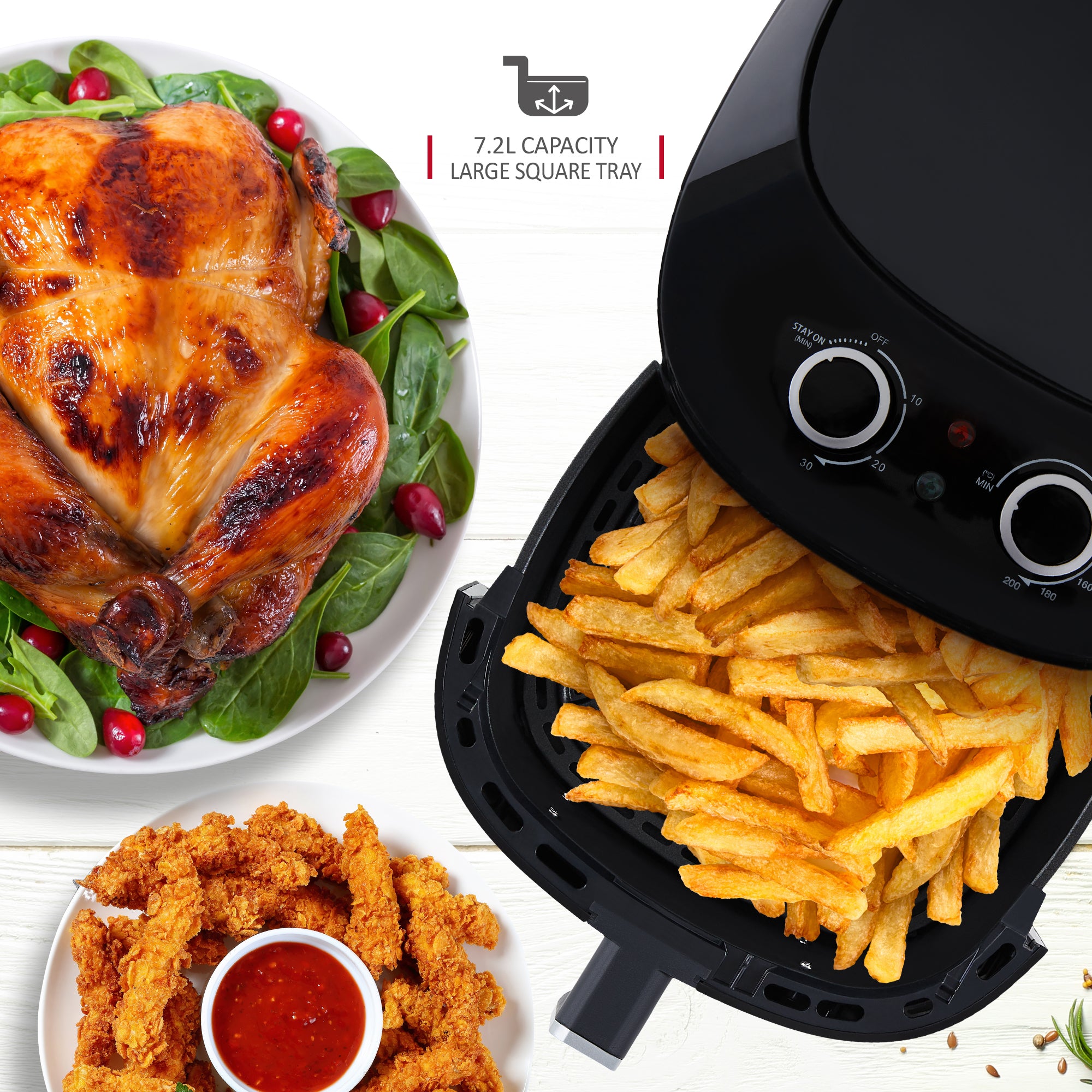 NETTA Manual Air Fryer with Drawer and Detachable Non-Stick Frying Tray