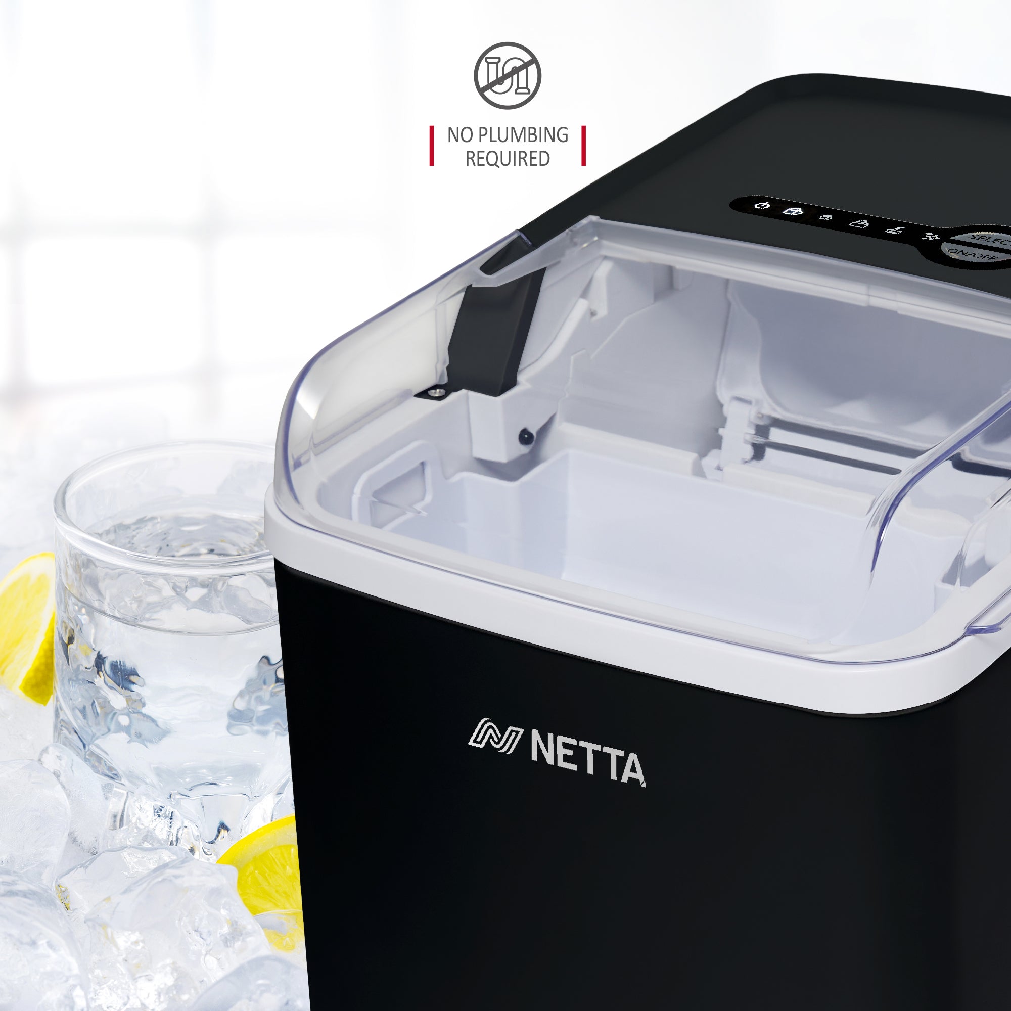 NETTA Ice Maker Machine with 1.2L Tank - Makes 12KG of Ice per Day