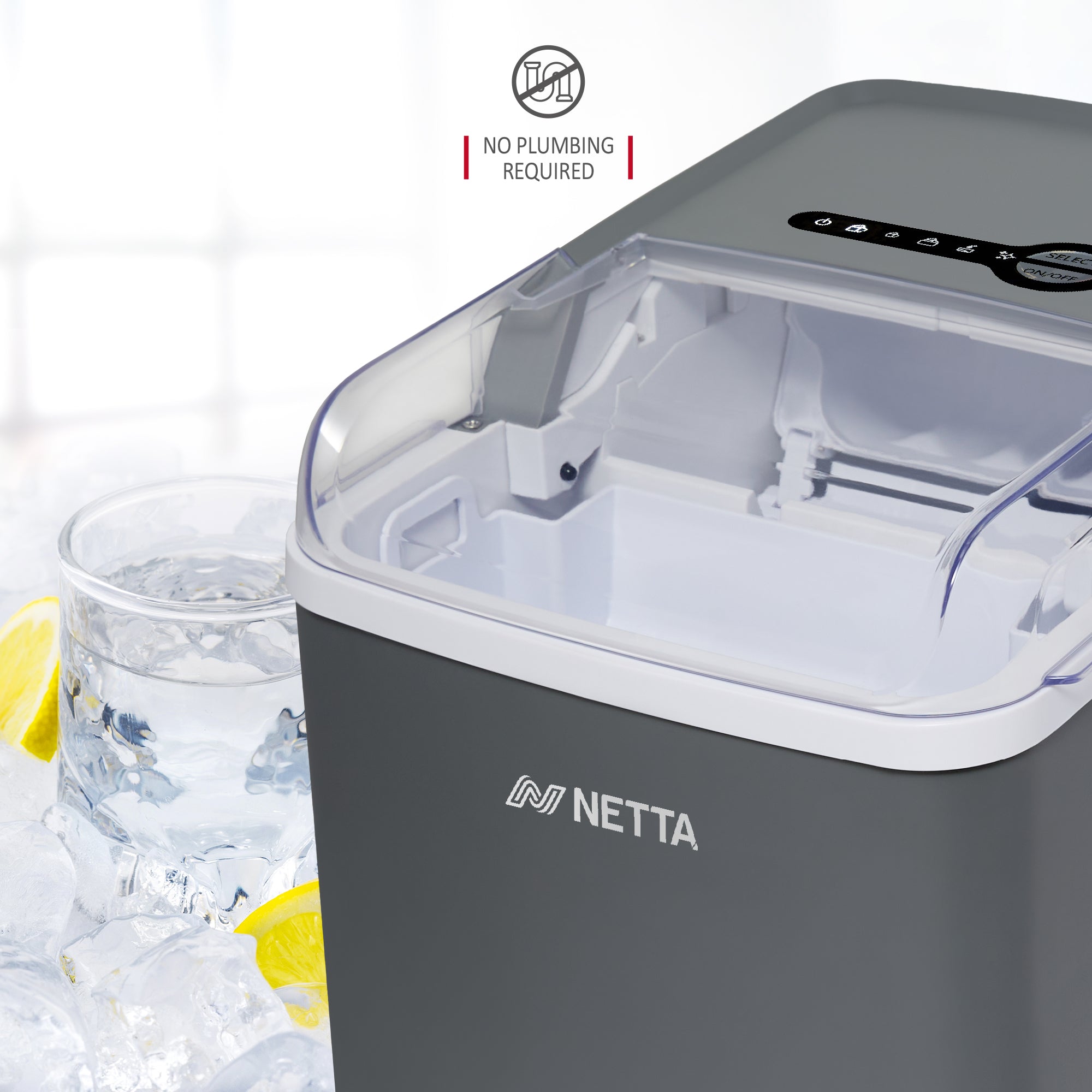 NETTA Ice Maker Machine with 1.2L Tank - Makes 12KG of Ice per Day