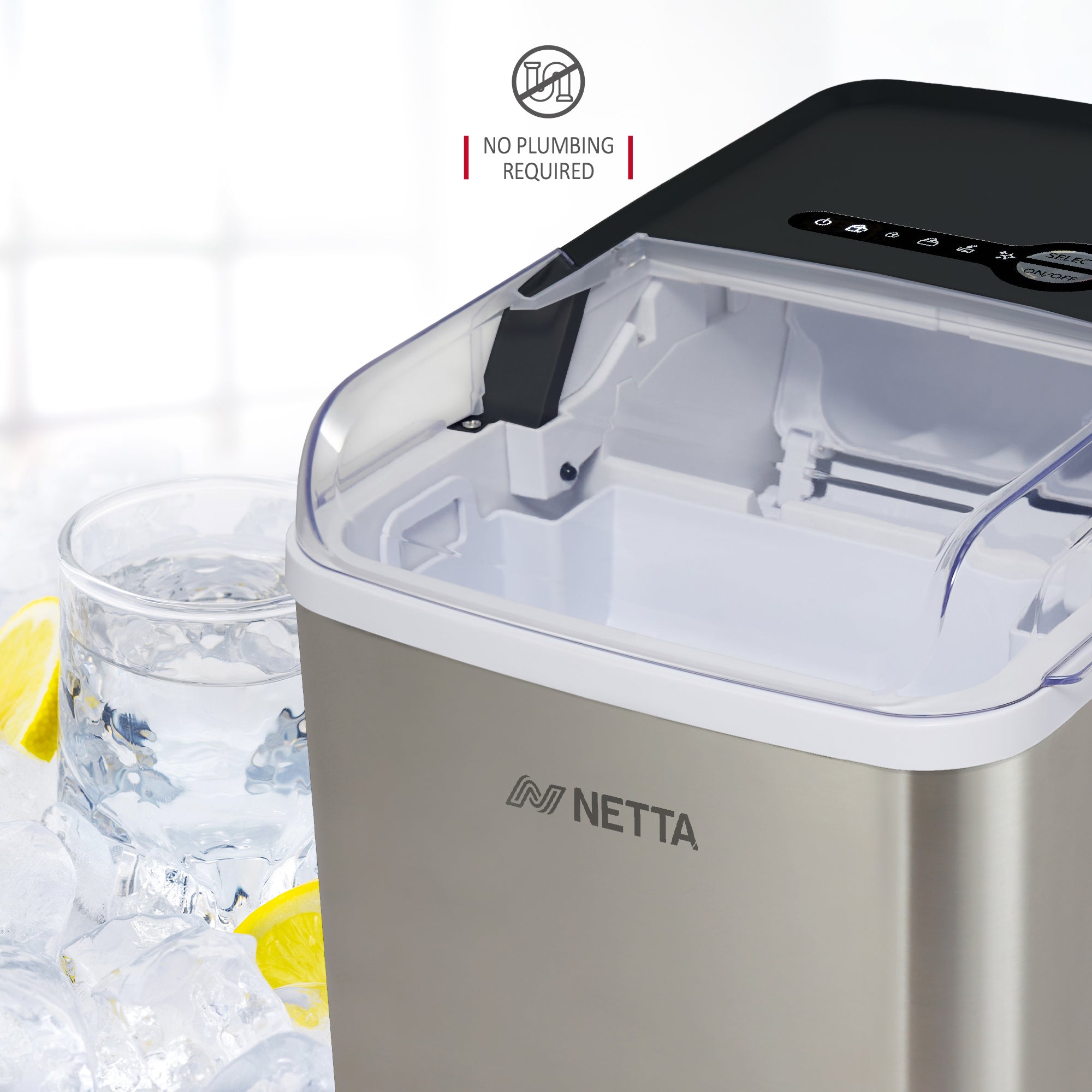 NETTA Ice Maker Machine with 1.2L Tank - Makes 12KG of Ice per Day