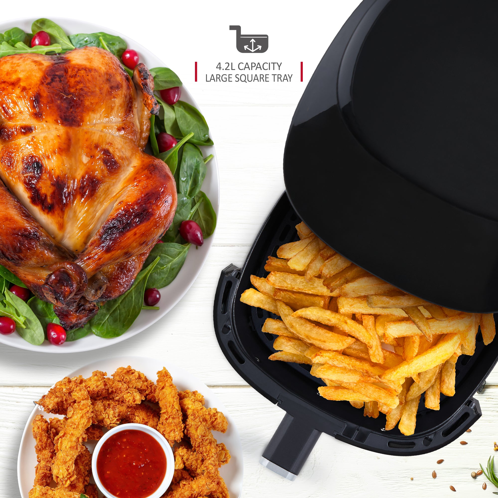 NETTA Digital Air Fryer with Drawer and Detachable Non-Stick Frying Tray