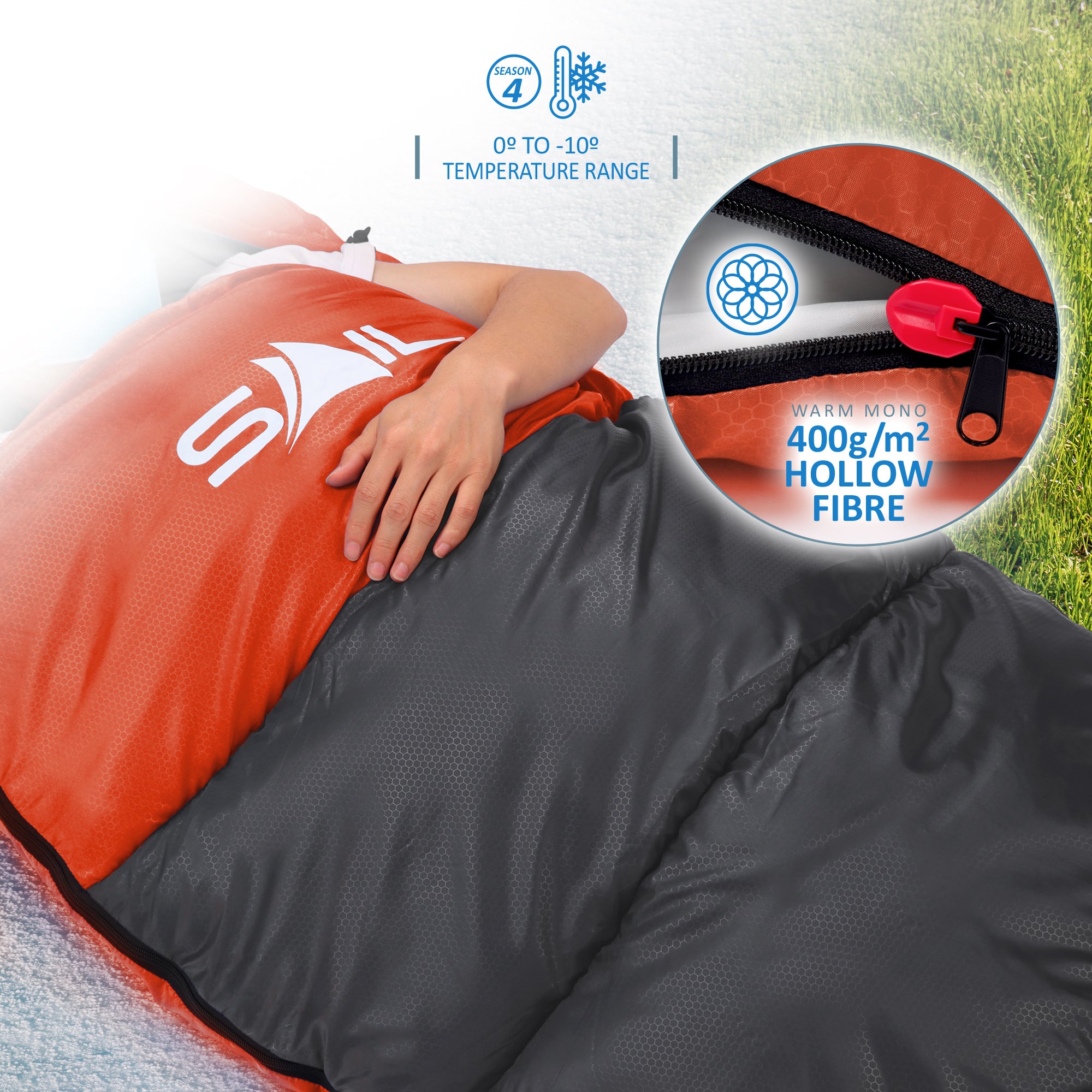 SAIL 'One' Waterproof Sleeping Bag 3-4 Season Indoor & Outdoor Camping Hiking