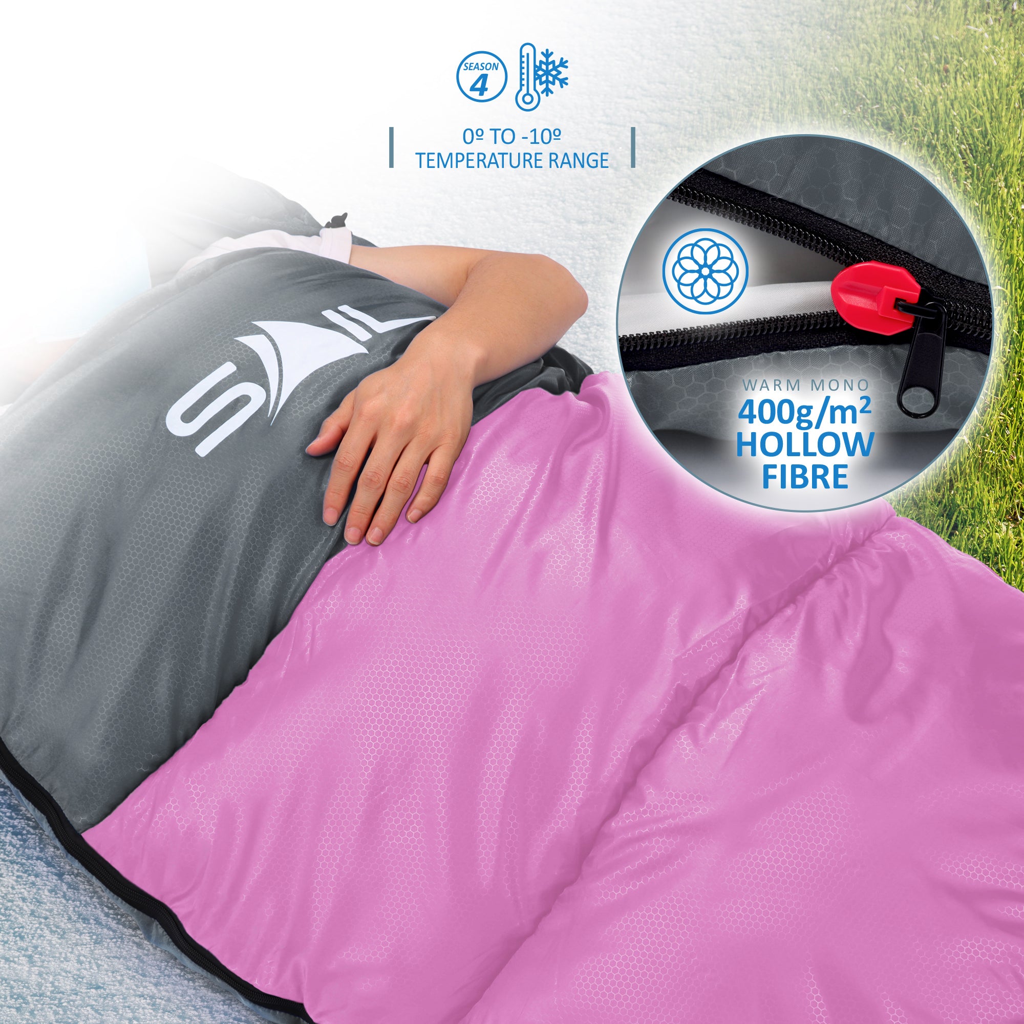 SAIL 'One' Waterproof Sleeping Bag 3-4 Season Indoor & Outdoor Camping Hiking