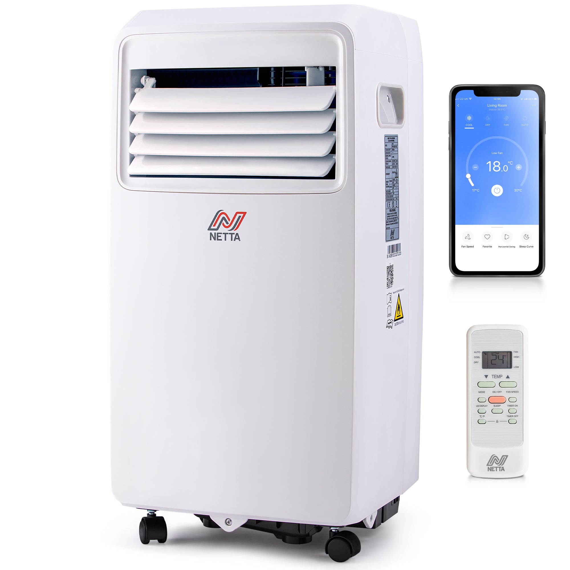 NETTA Portable Air Conditioner with WiFi Smart APP 8000BTU