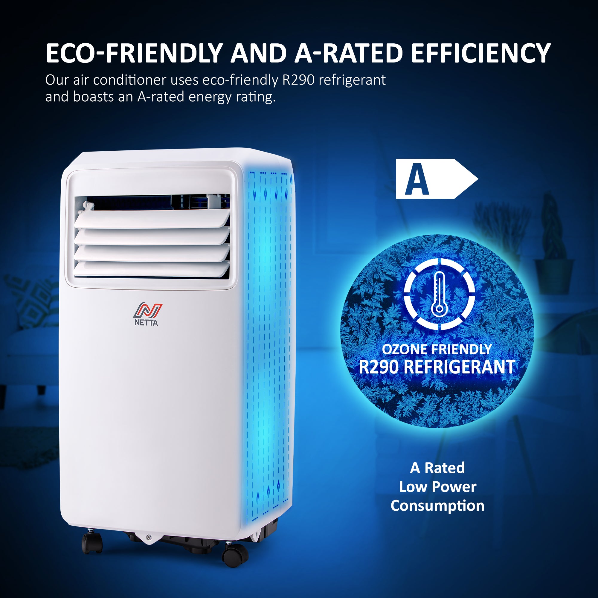 NETTA Portable Air Conditioner with WiFi Smart APP 8000BTU