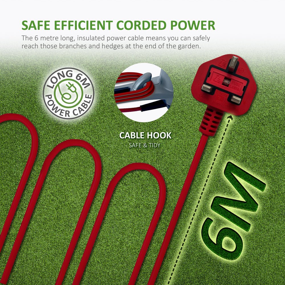 NETTA 600W Corded Hedge Trimmer and Cutter with 55cm Diamond Cutting B
