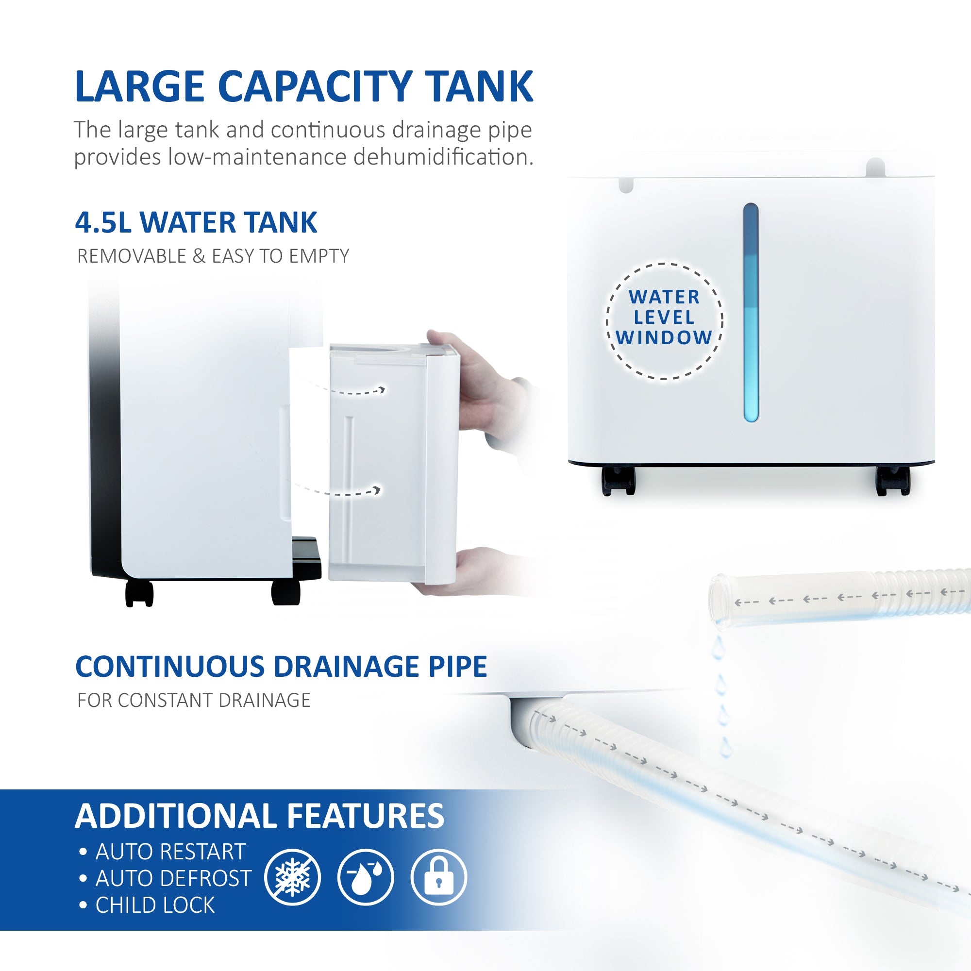 NETTA 20L Low Energy Dehumidifier - Digital Control Panel, Air Filter, Auto Restart 345W