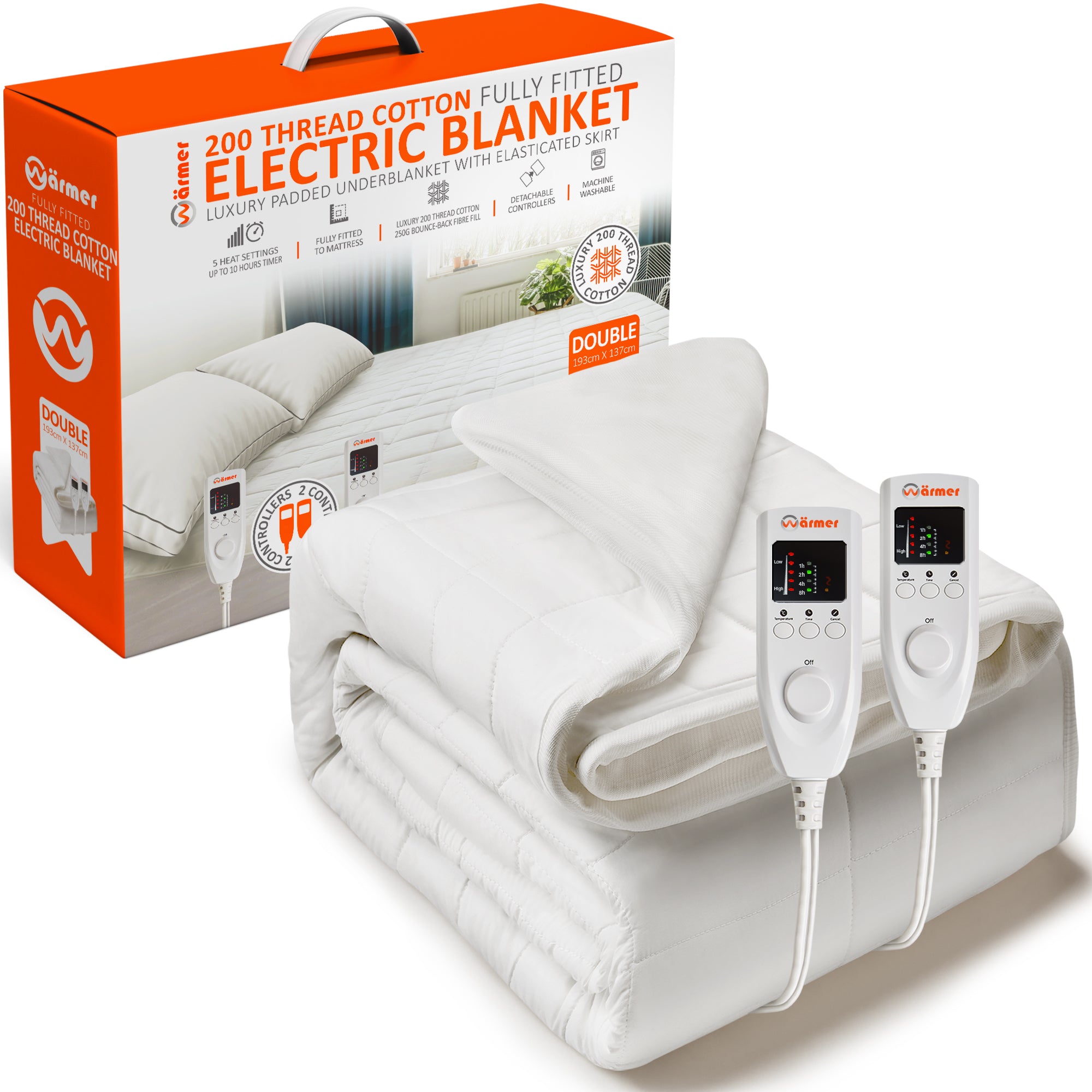 Wärmer 200 Thread Cotton Fully Fitted Electric Blanket