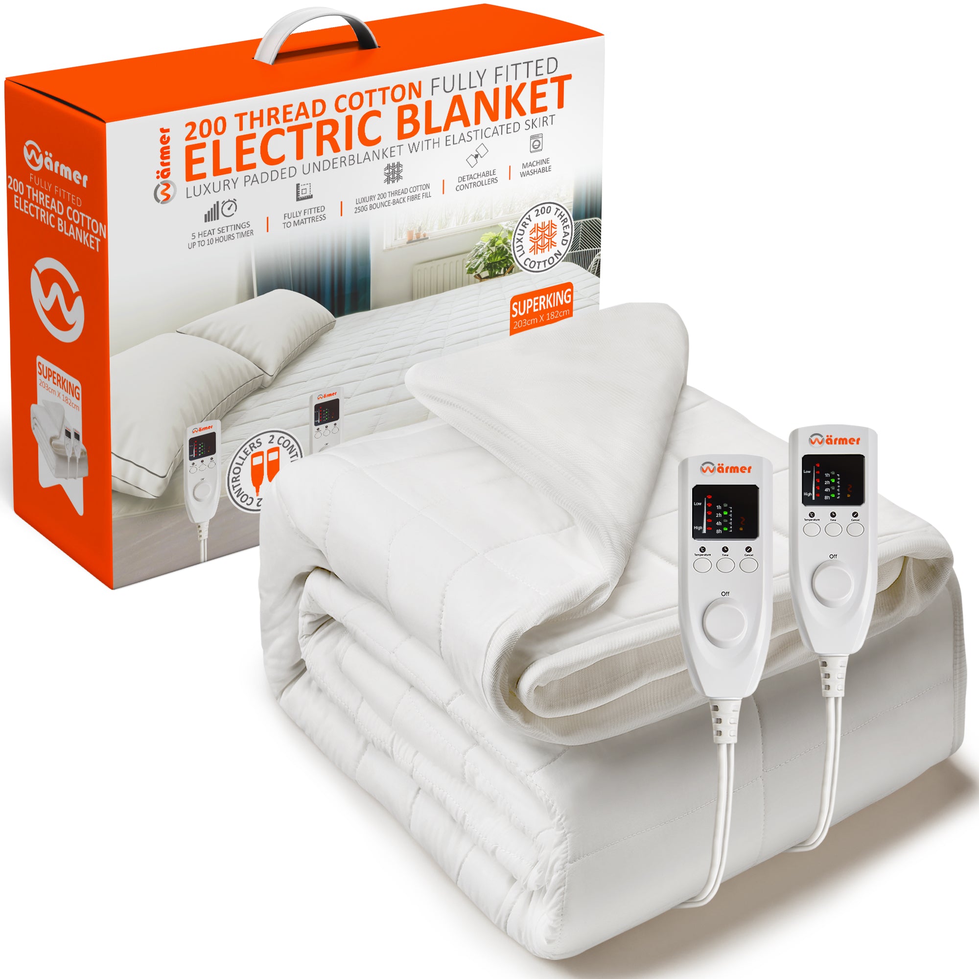 Wärmer 200 Thread Cotton Fully Fitted Electric Blanket