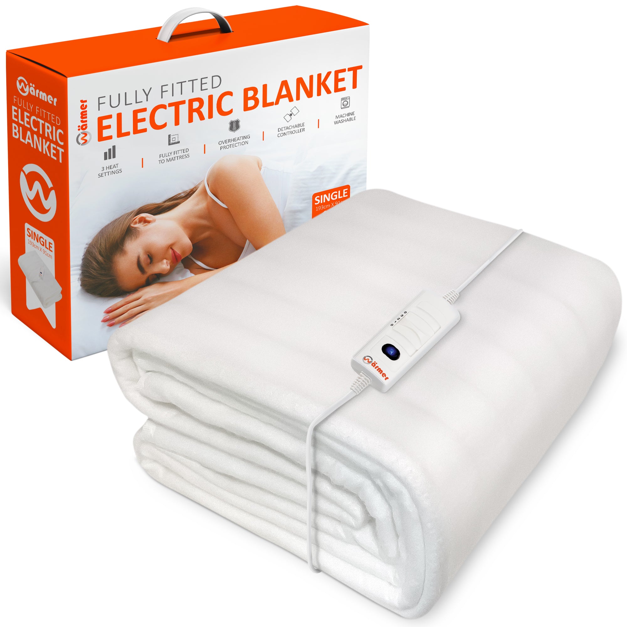 Wärmer Fully Fitted Electric Blanket with Detachable Controller