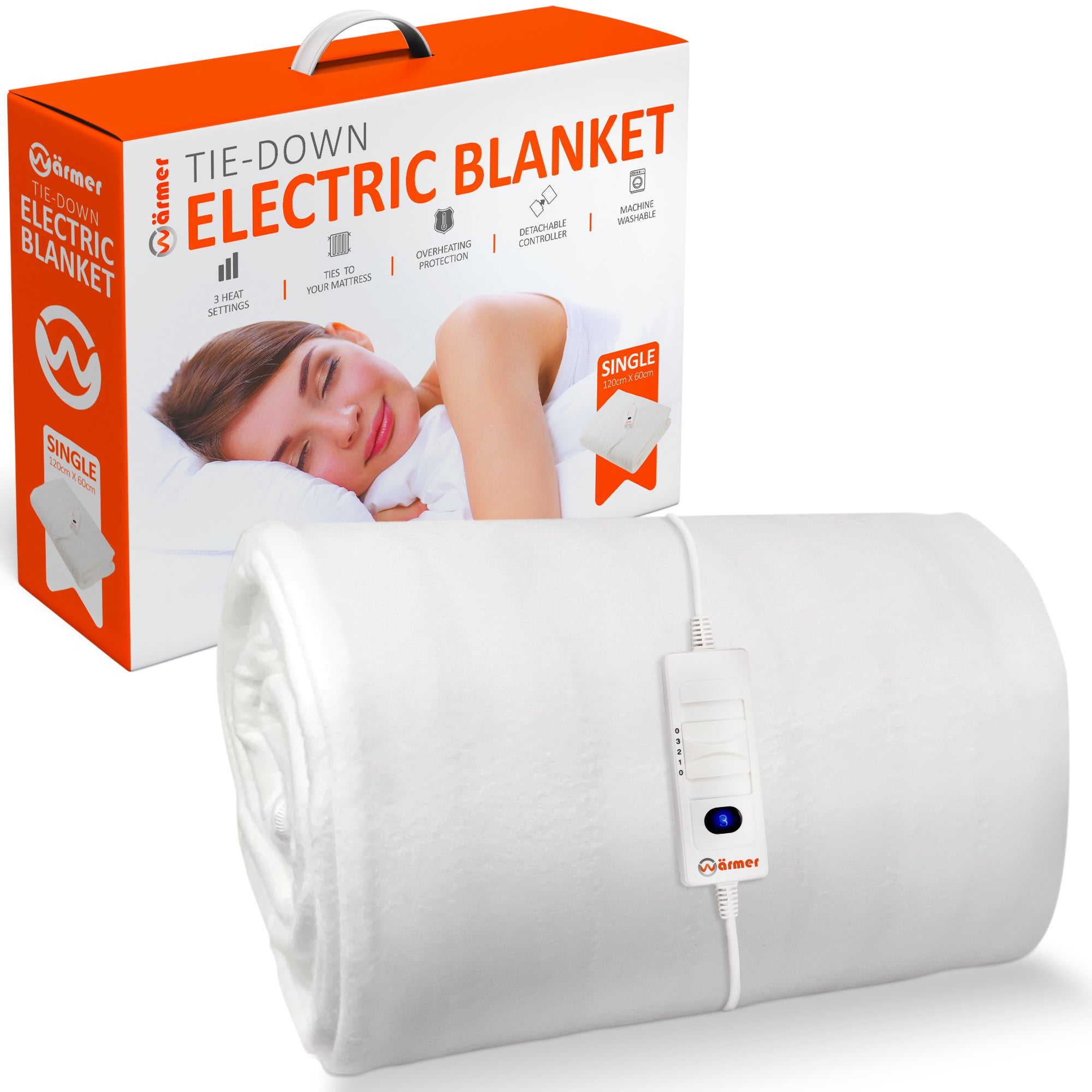 Wärmer Tie-down Electric Blanket 3 Heat Settings With 1 Controller