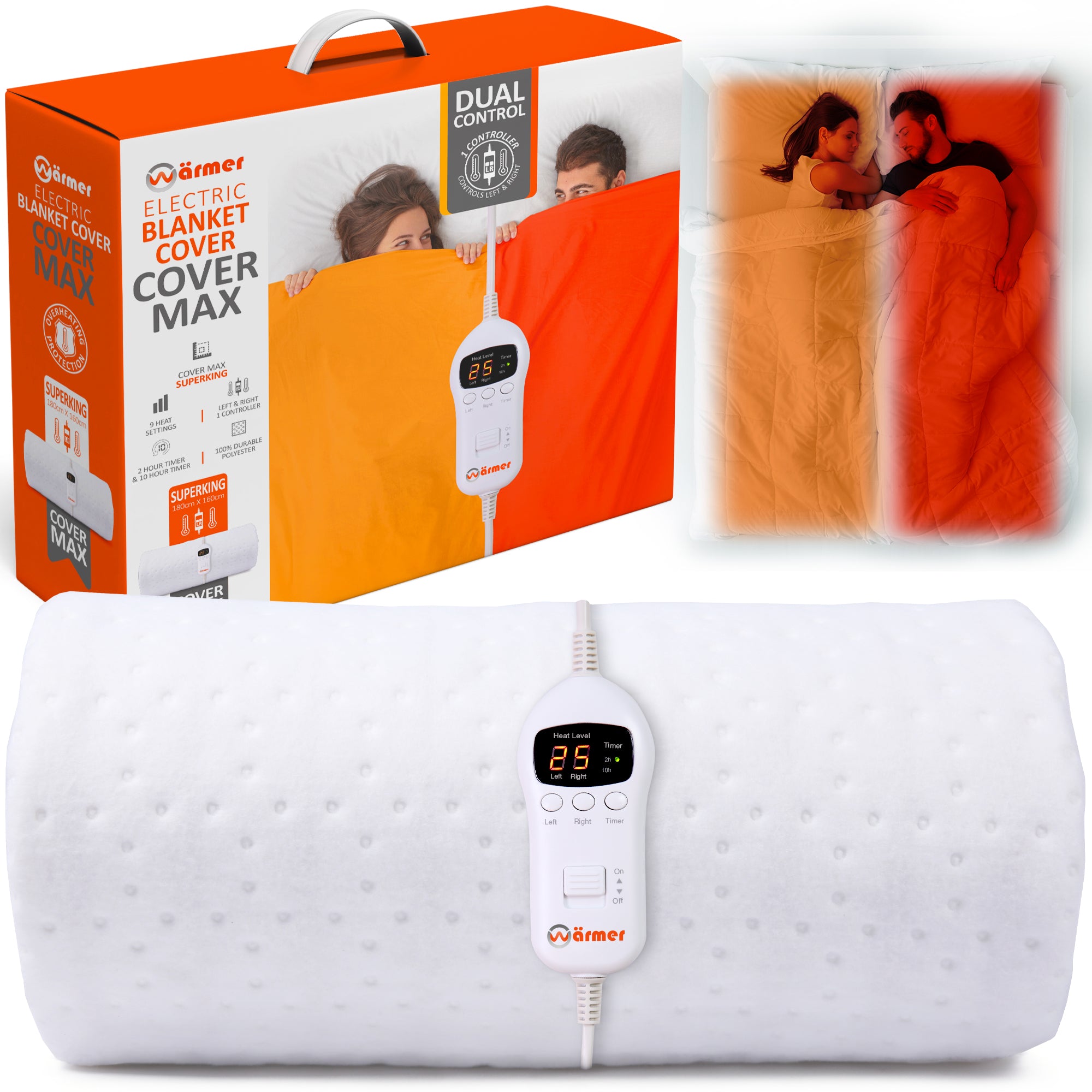 Wärmer 'Cover Max' Electric Blanket Maximum Coverage, Dual Heating Zones, 9 Heat Settings & Timer