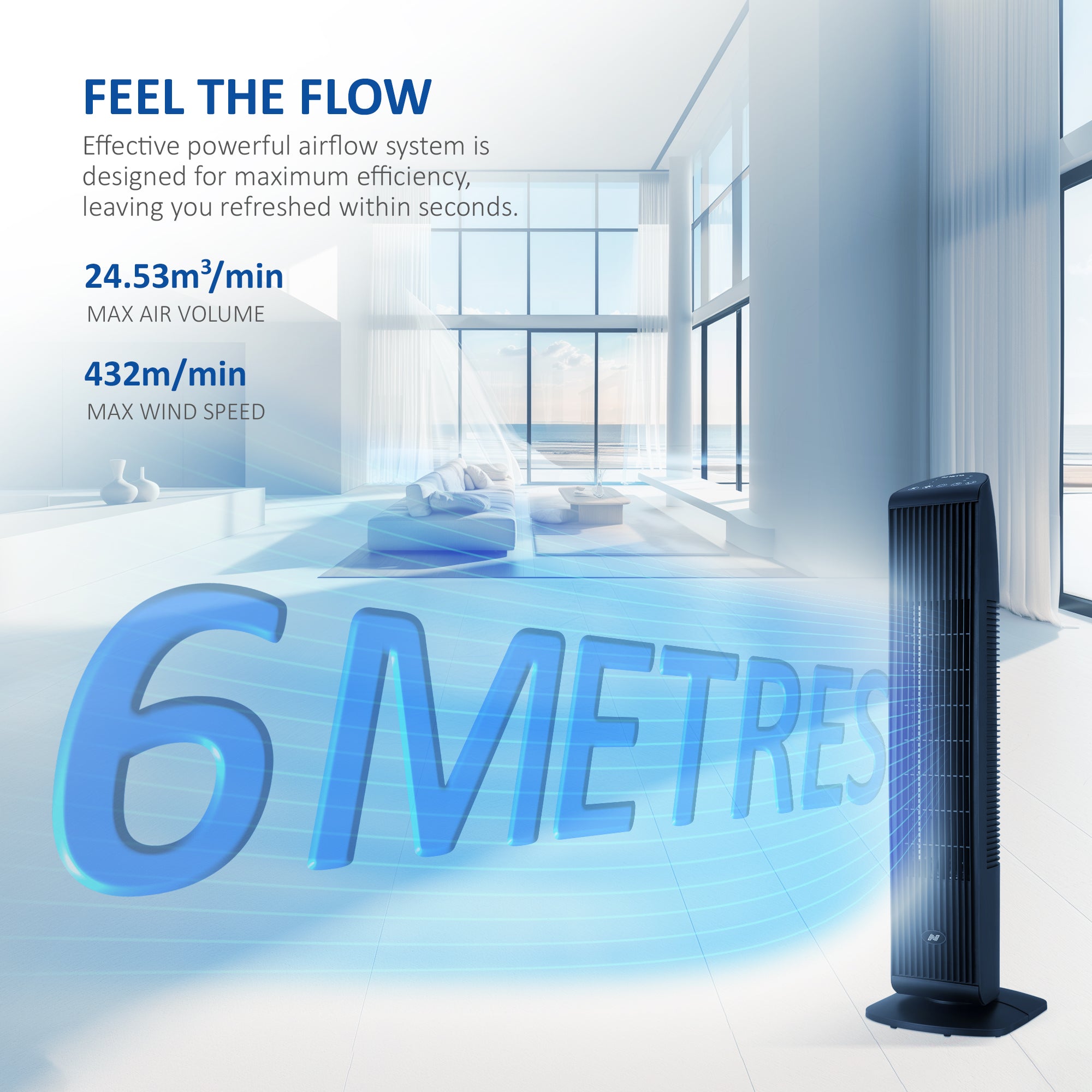 NETTA 30 Inch Tower Fan with 7-Hour Timer