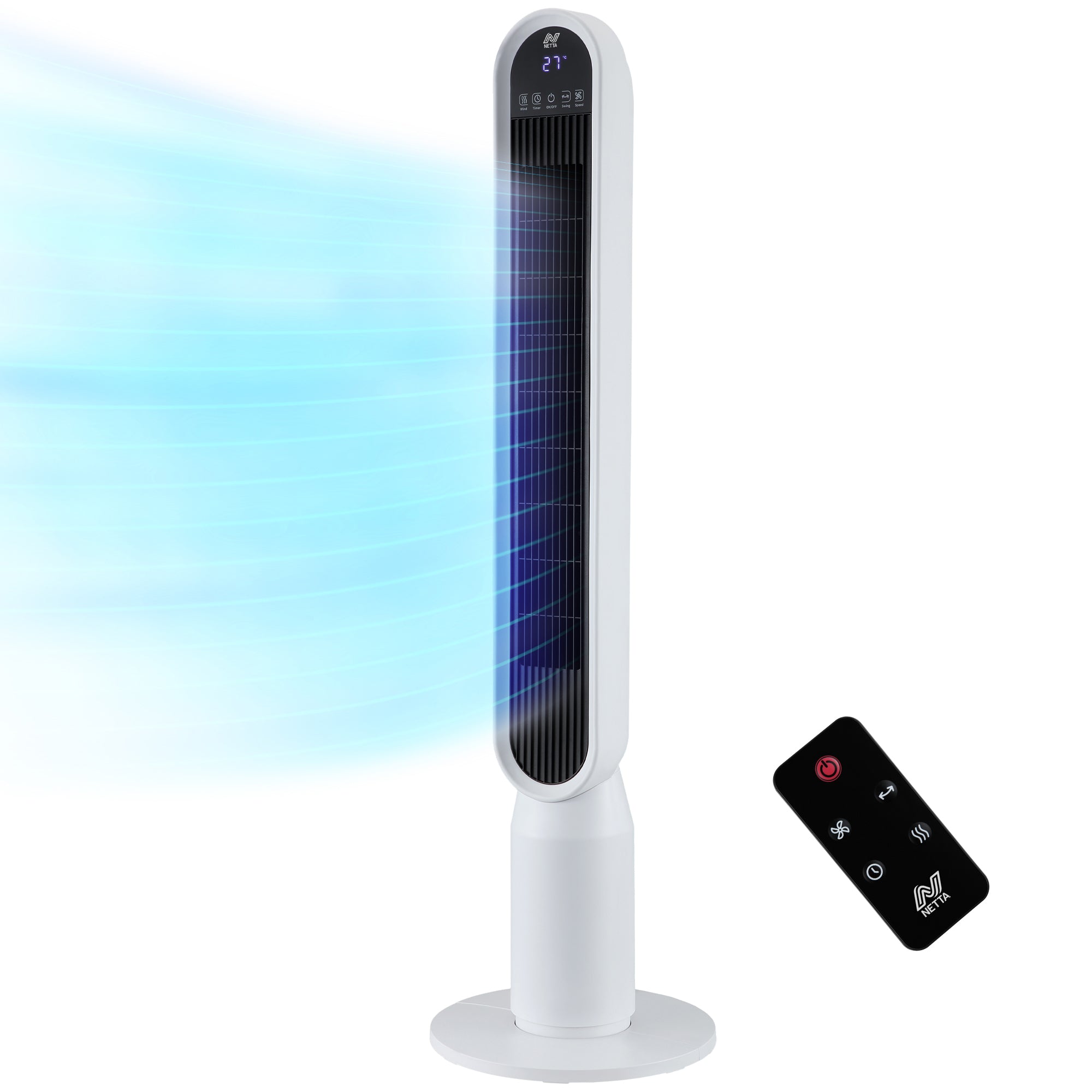 NETTA 42 Inch Tower Fan with LED Display, Timer and Remote Control