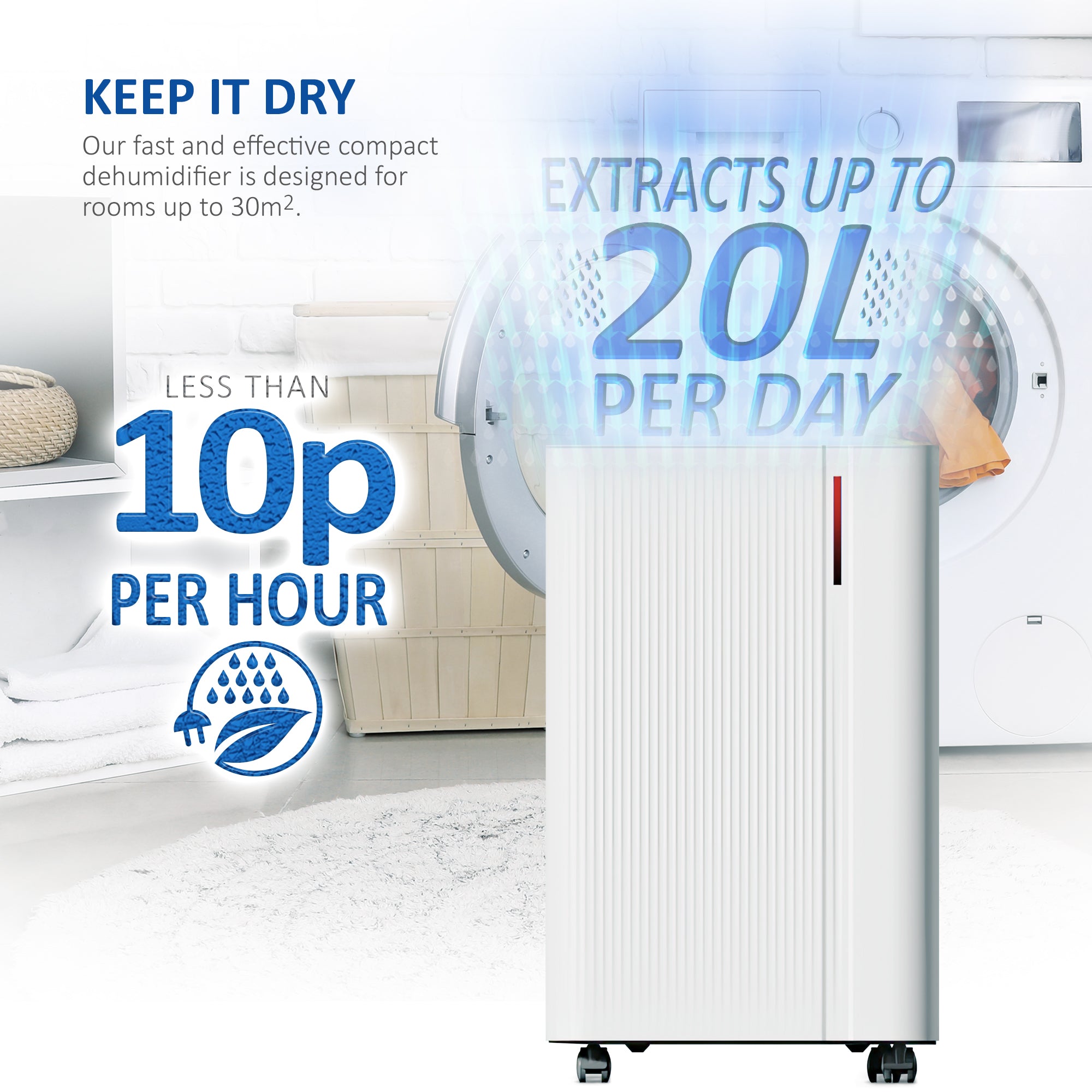 NETTA Quiet Dehumidifier, Powerful Mould Remover & Laundry Drying with 24-Hour Timer and Sleep Mode for Damp, Mould and Condensation