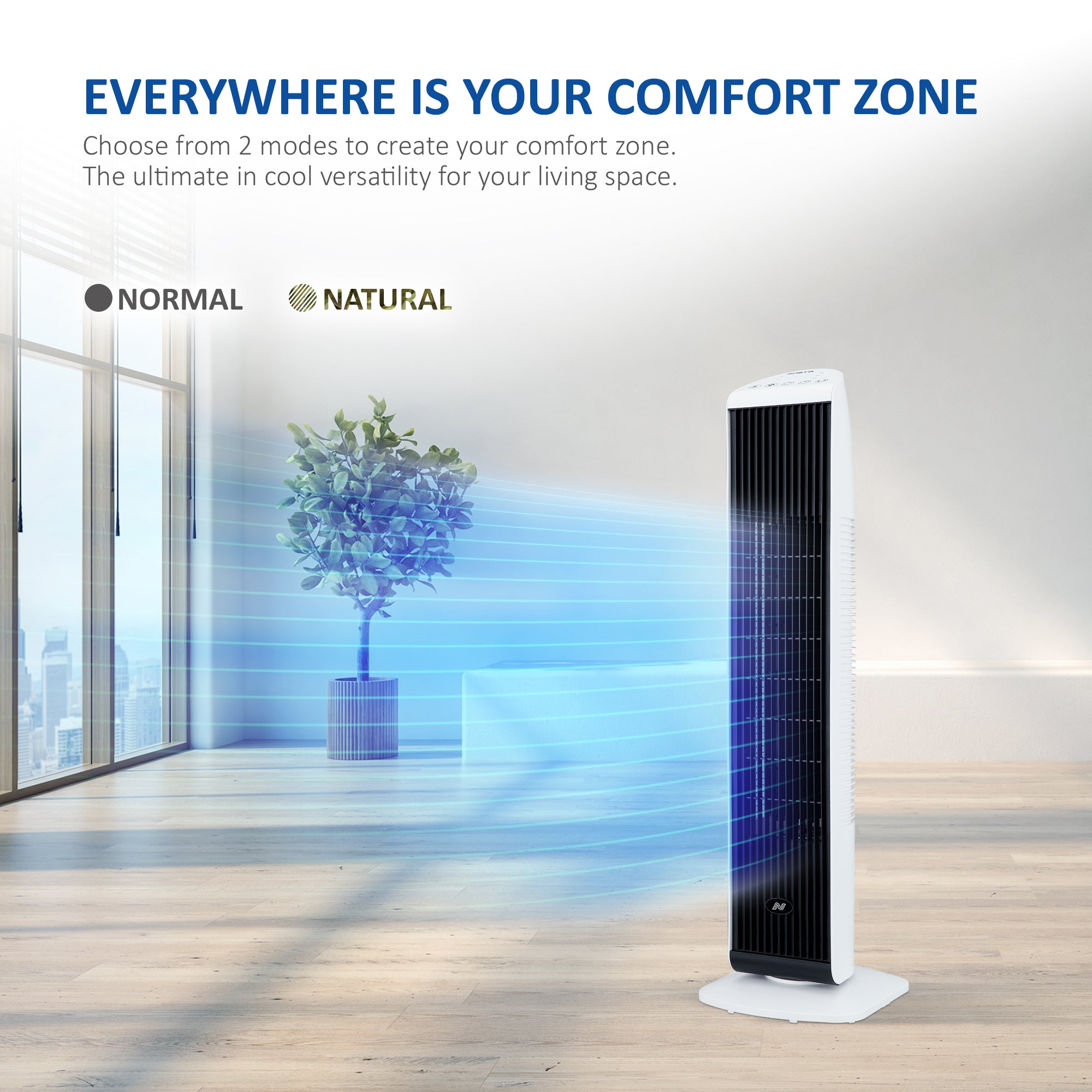 NETTA 30 Inch Tower Fan with 7-Hour Timer
