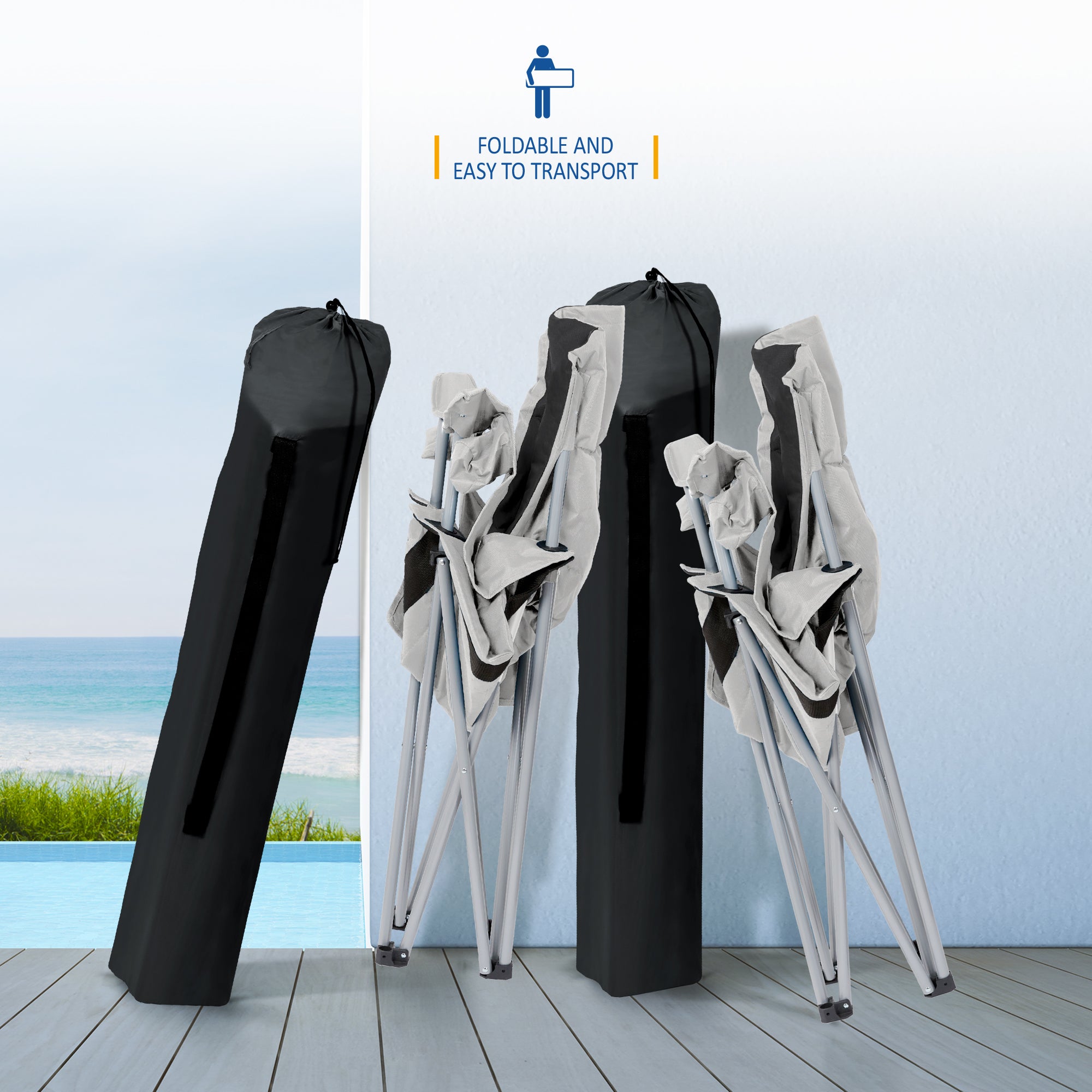 SUNMER Set of 2 Folding Padded Camping Chairs