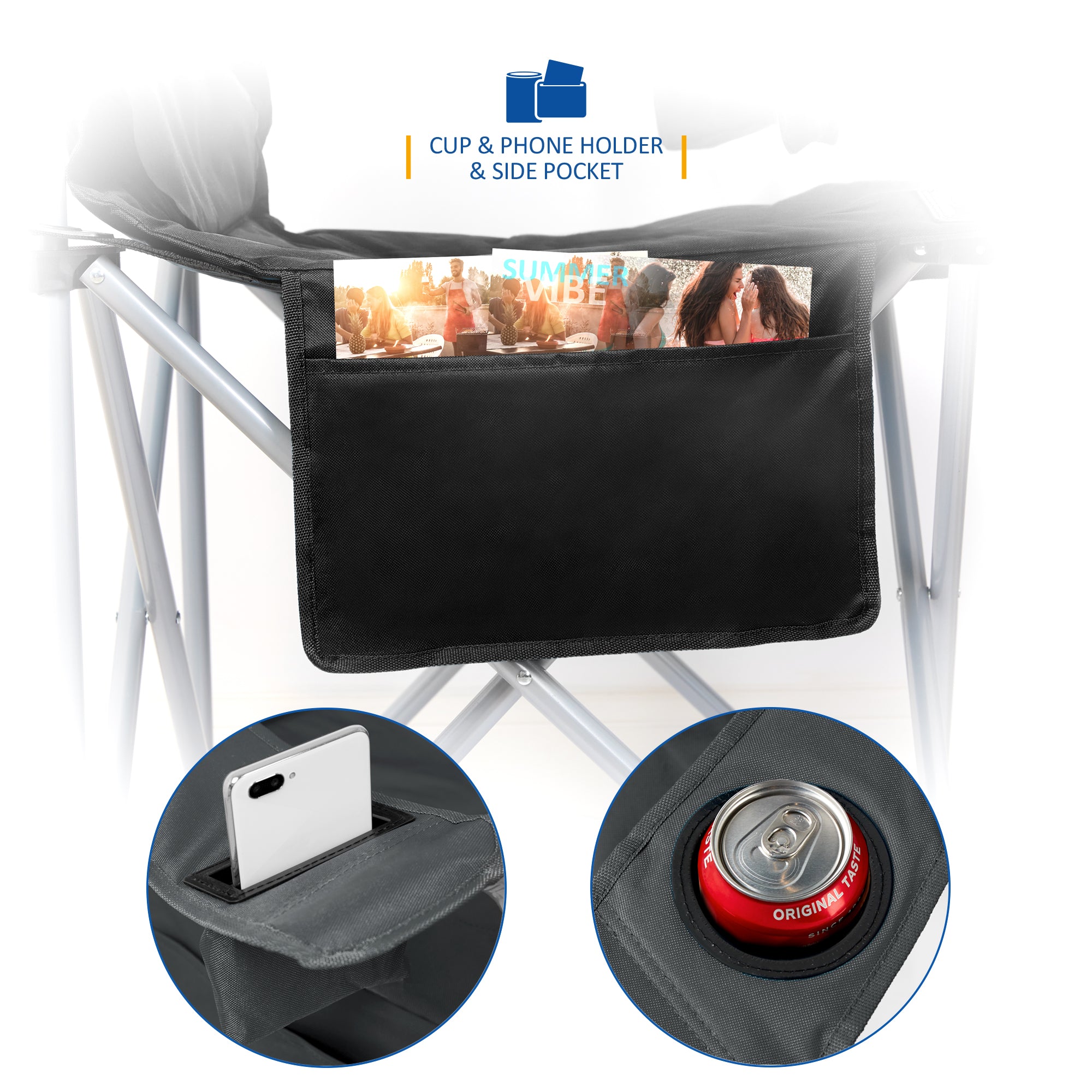 SUNMER Set of 2 Folding Padded Camping Chairs