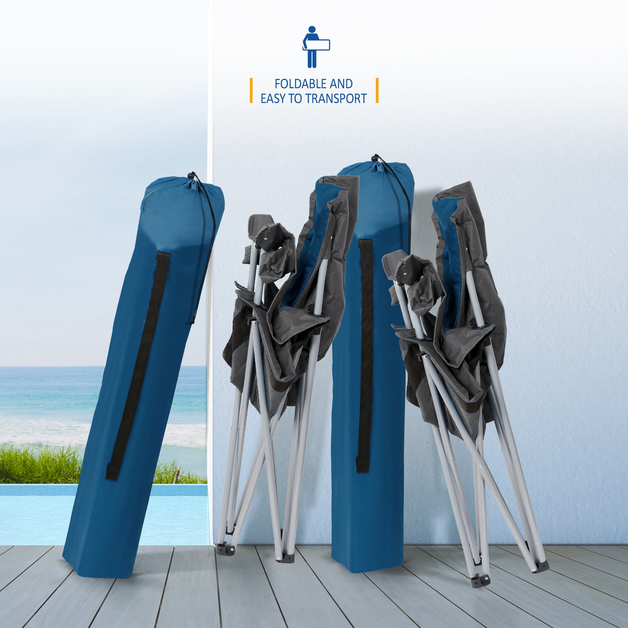 SUNMER Set of 2 Folding Padded Camping Chairs