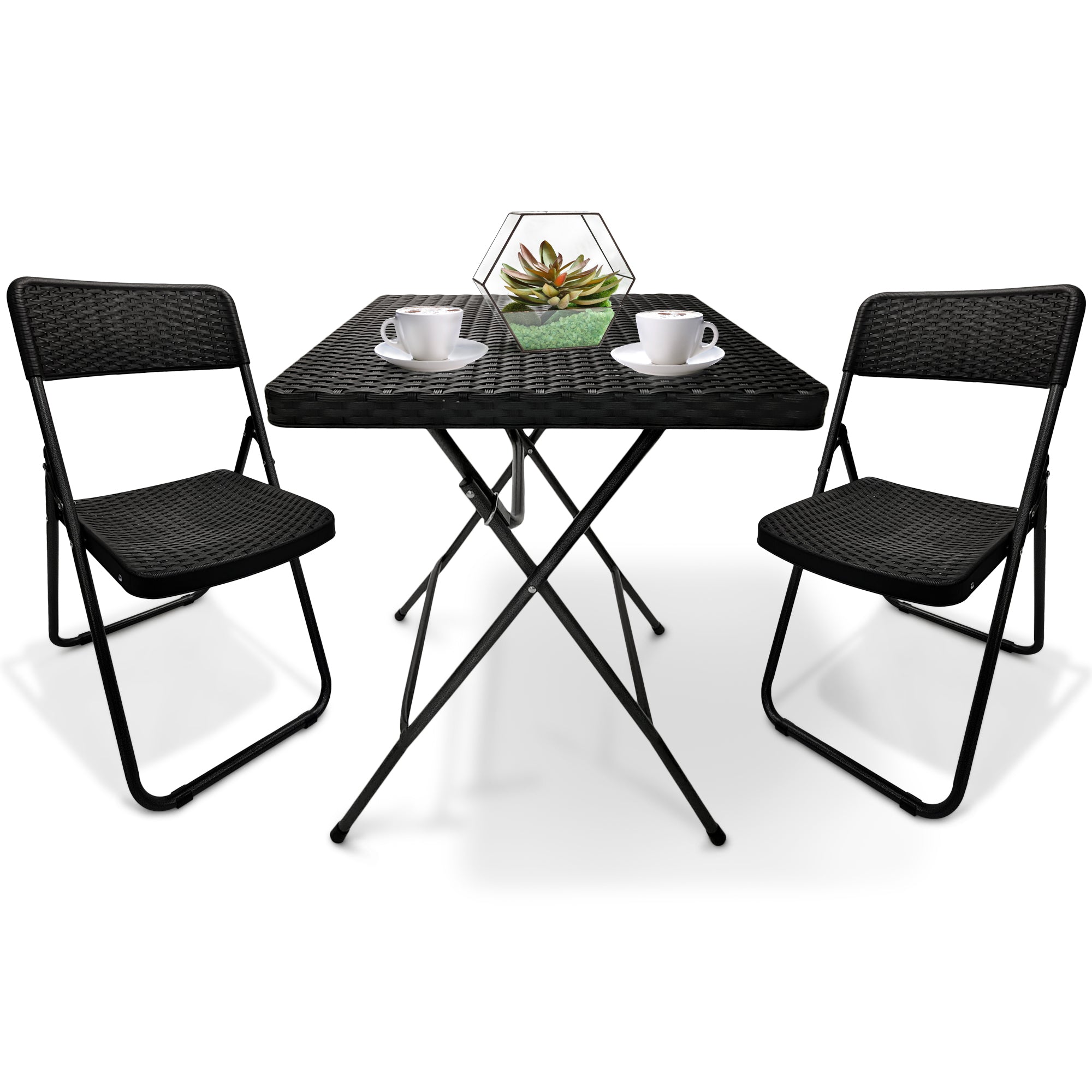 SUNMER Rattan Effect Bistro Set (3 Piece)