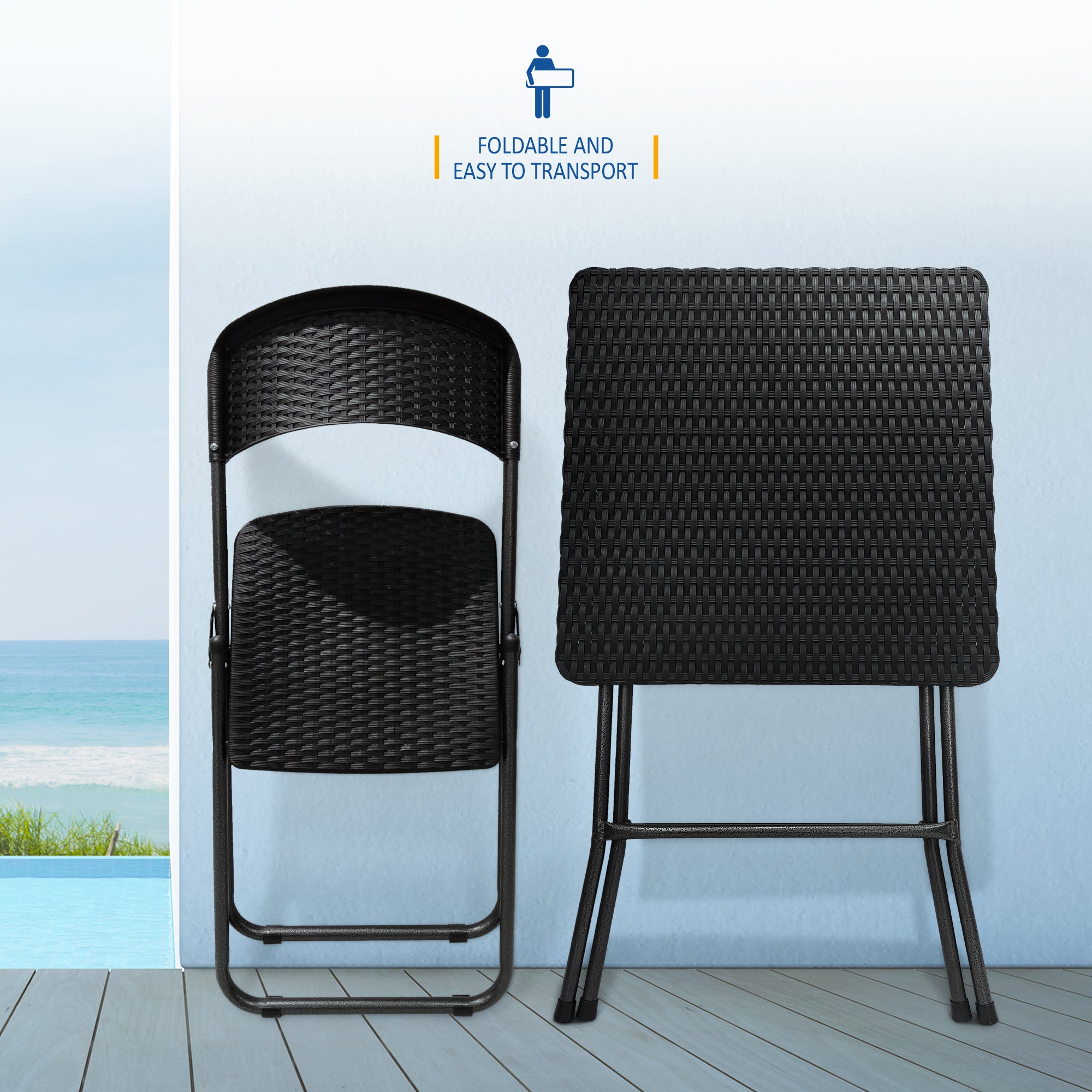 SUNMER Rattan Effect Bistro Set (3 Piece)