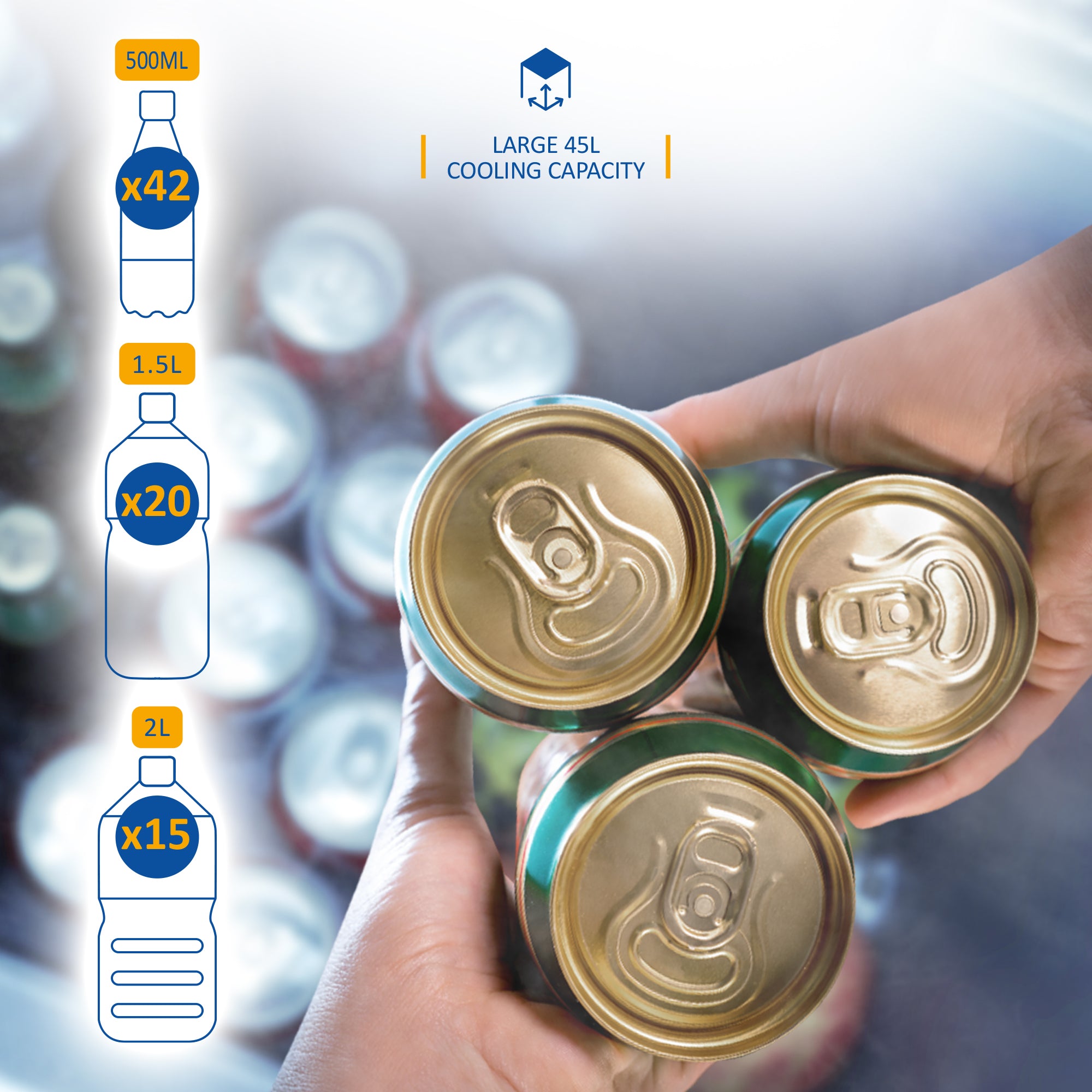 SUNMER 45L Wheeled Cooler Box – PU Foam Insulated Ice Chest with Handles & Drain Plug