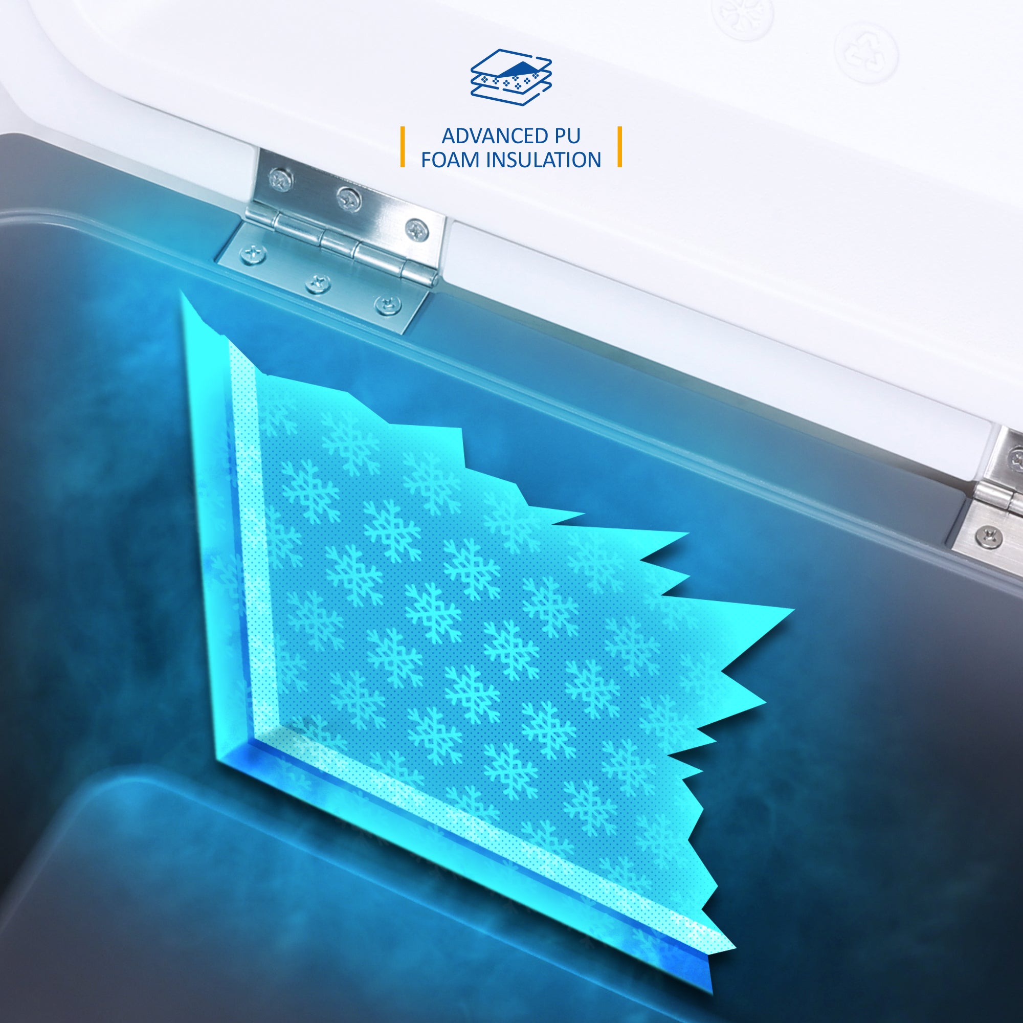 SUNMER 45L Wheeled Cooler Box – PU Foam Insulated Ice Chest with Handles & Drain Plug