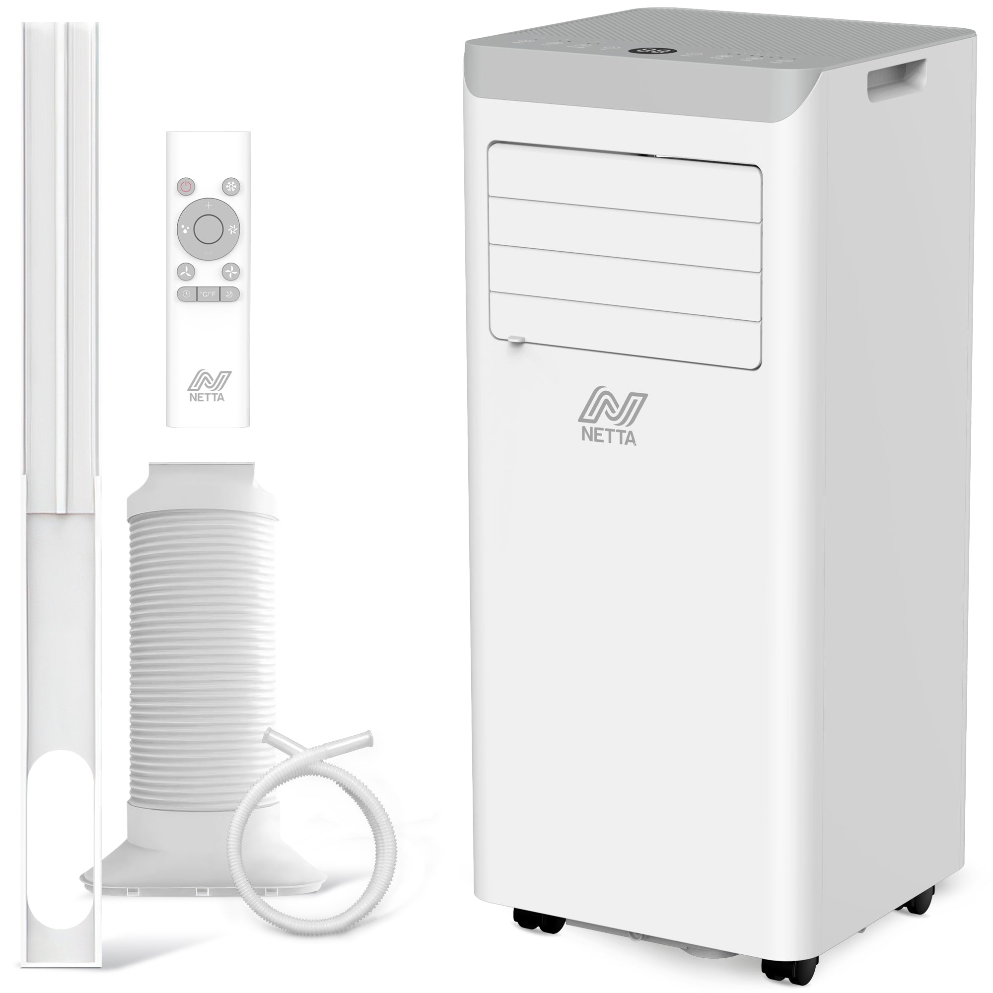 NETTA Portable 3-in-1 Air Conditioner with Dehumidifier & Cooling Fan - 24-Hour Timer & Remote Control