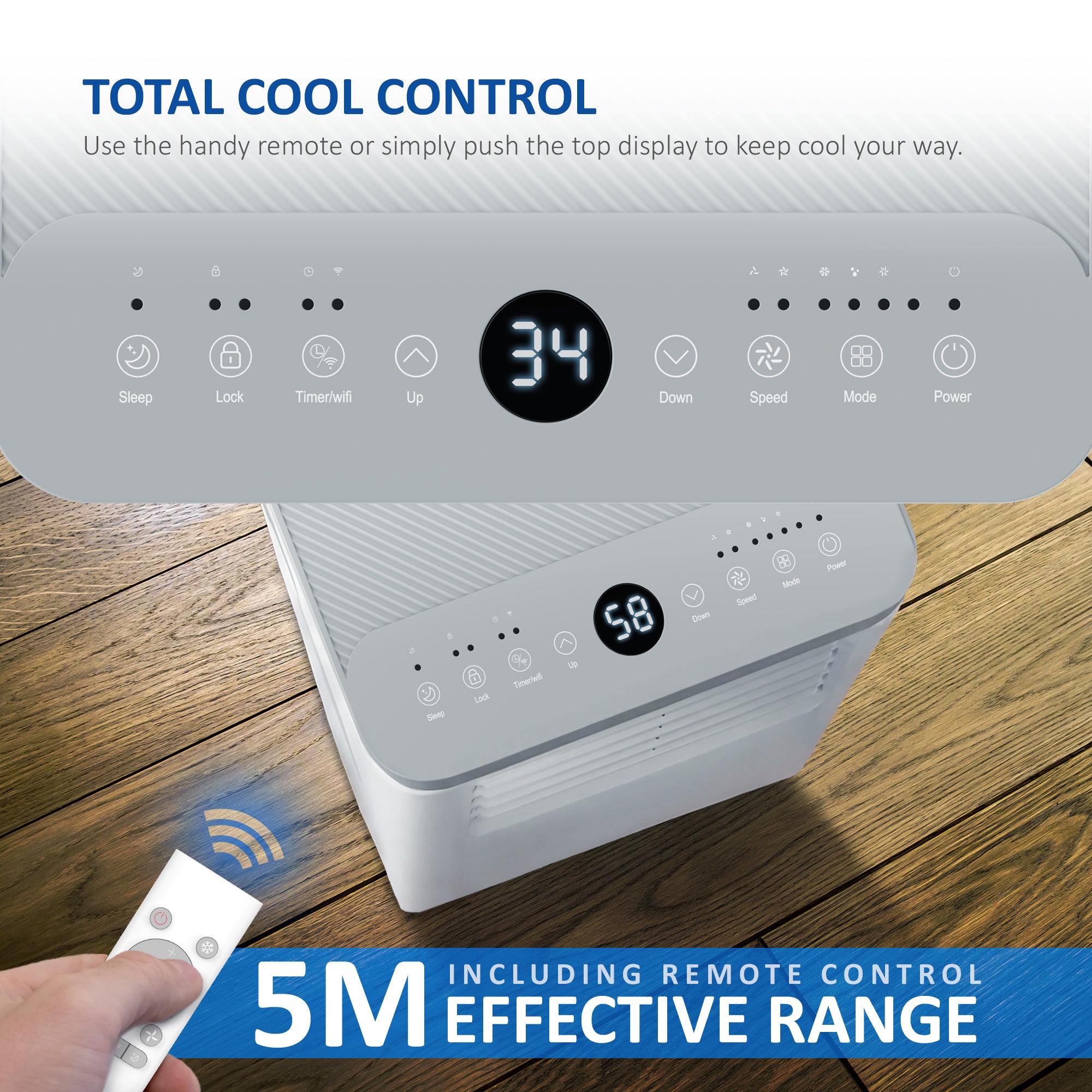 NETTA Portable 3-in-1 Air Conditioner with Dehumidifier & Cooling Fan - 24-Hour Timer & Remote Control