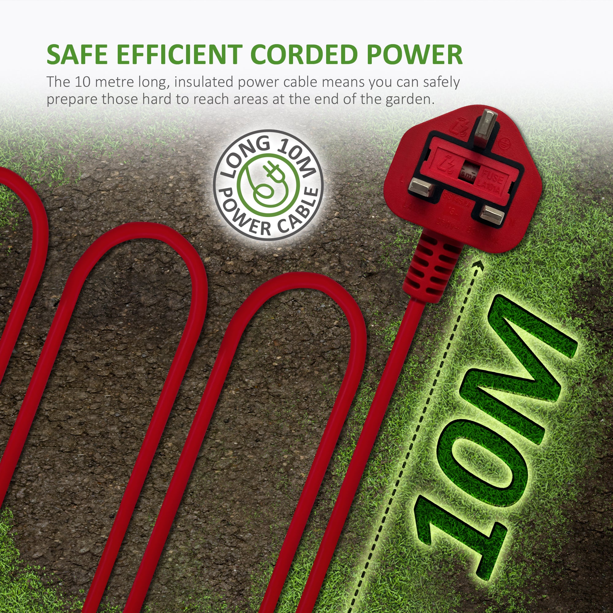 NETTA 1200W Electric Tiller – Soil Cultivator for Home Gardens, 36cm Wide, 22cm Deep, 10m Cable, Lightweight & Easy to Handle