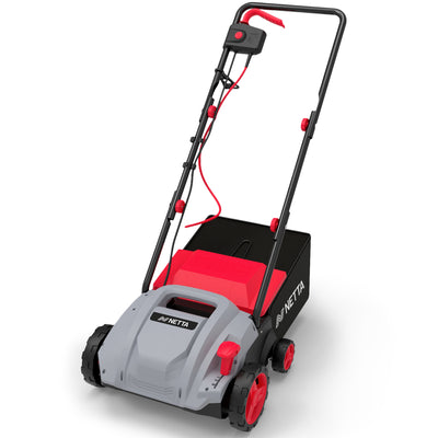 NETTA 1500W Lawn Scarifier & Aerator – Lawn Rake, 32cm Width, 4 Height Levels, 30L Grass Box, 10m Power Cable