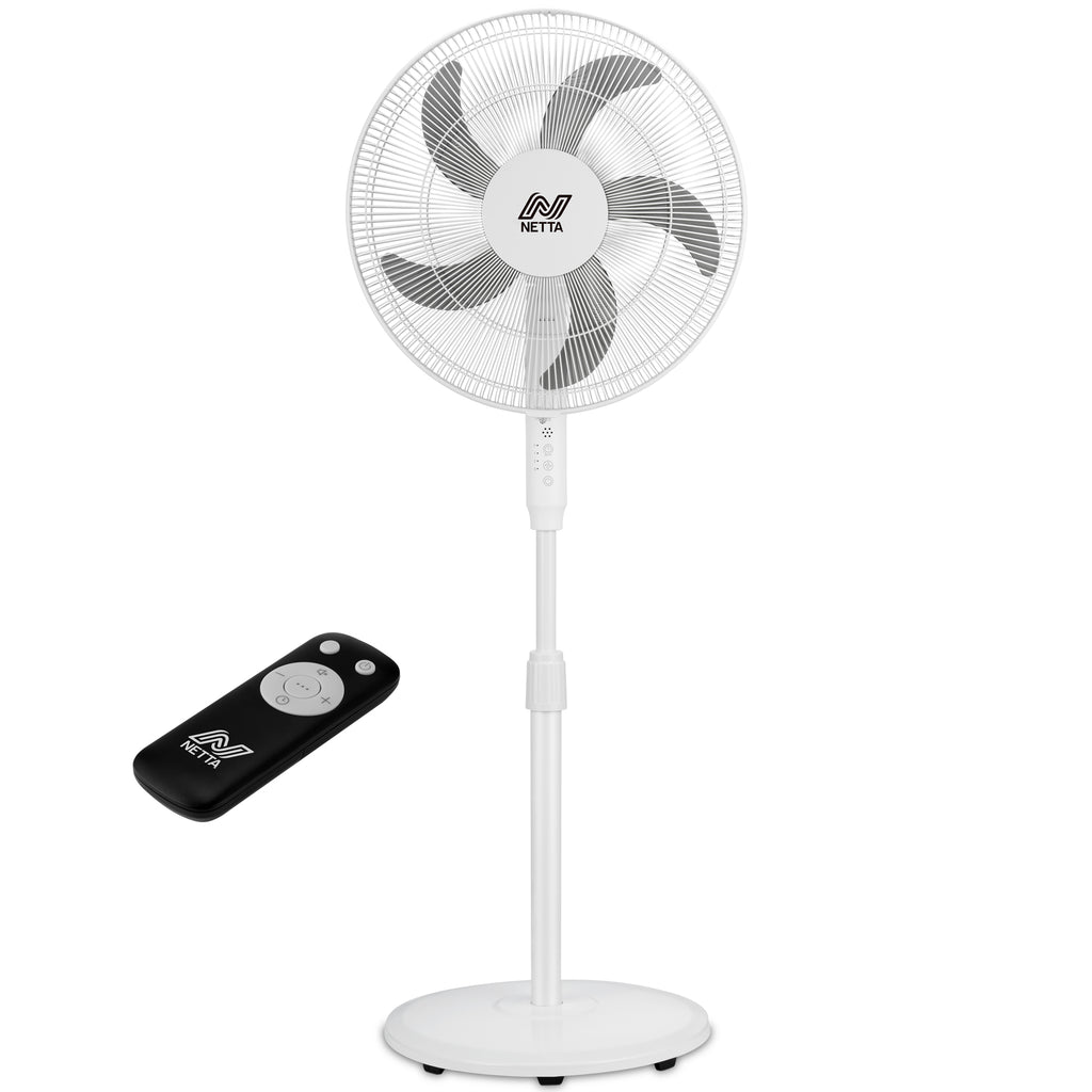 NETTA 16 Inch Pedestal Fan with Remote Control & 6-Hour Timer