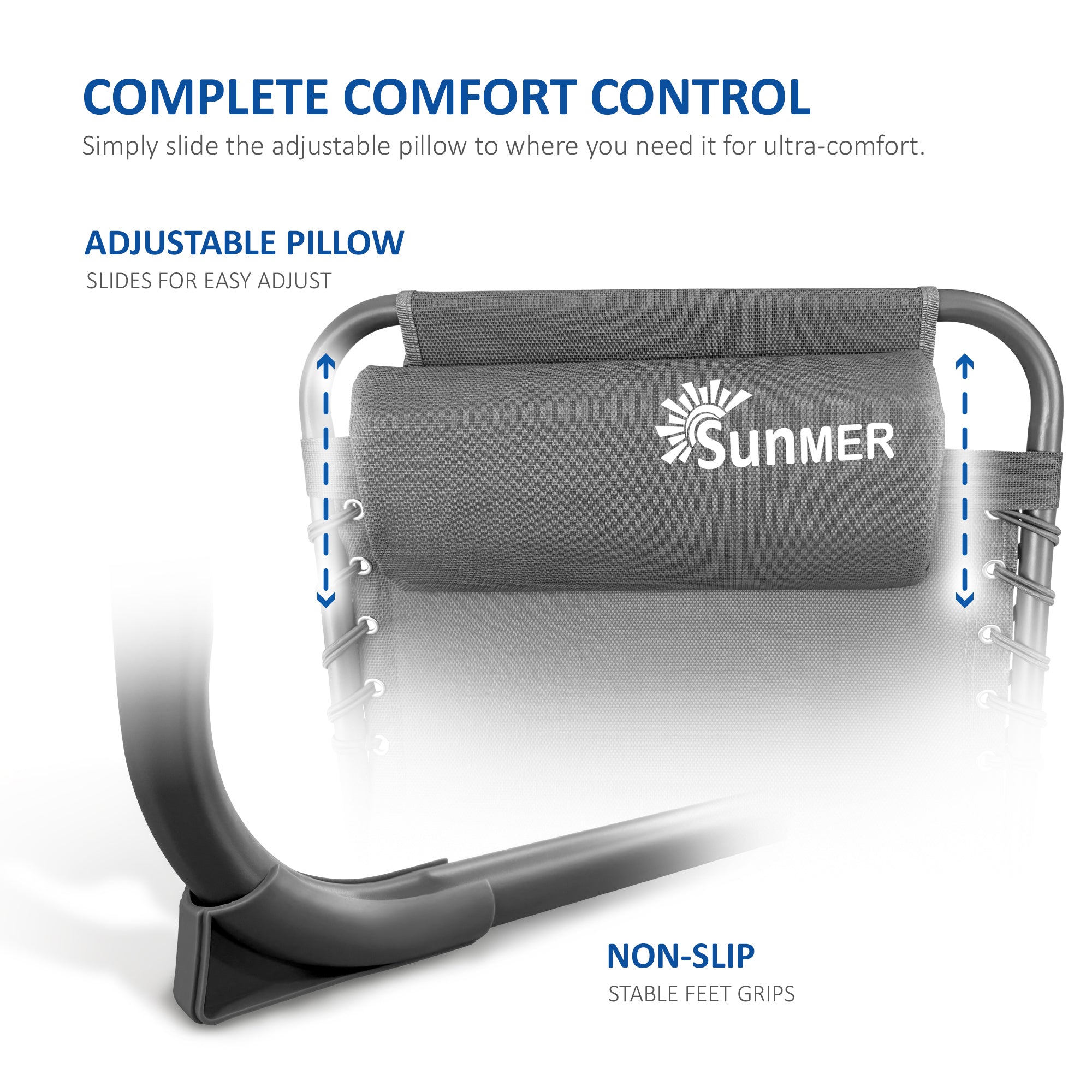 SUNMER Set of 2 Reclining Sun Loungers with Reading Hole