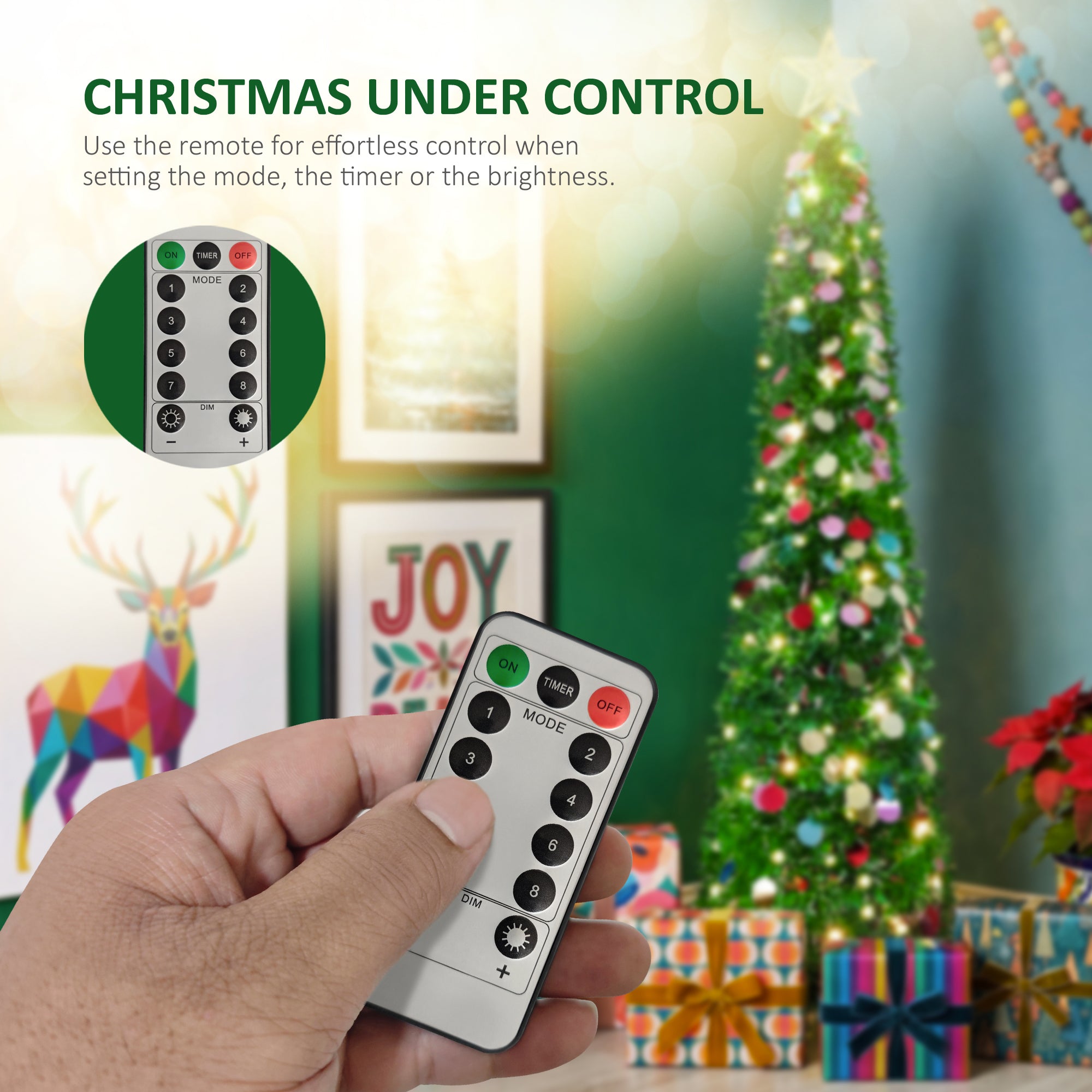VeryMerry Pop Up Christmas Tree with LED Lights & Timer