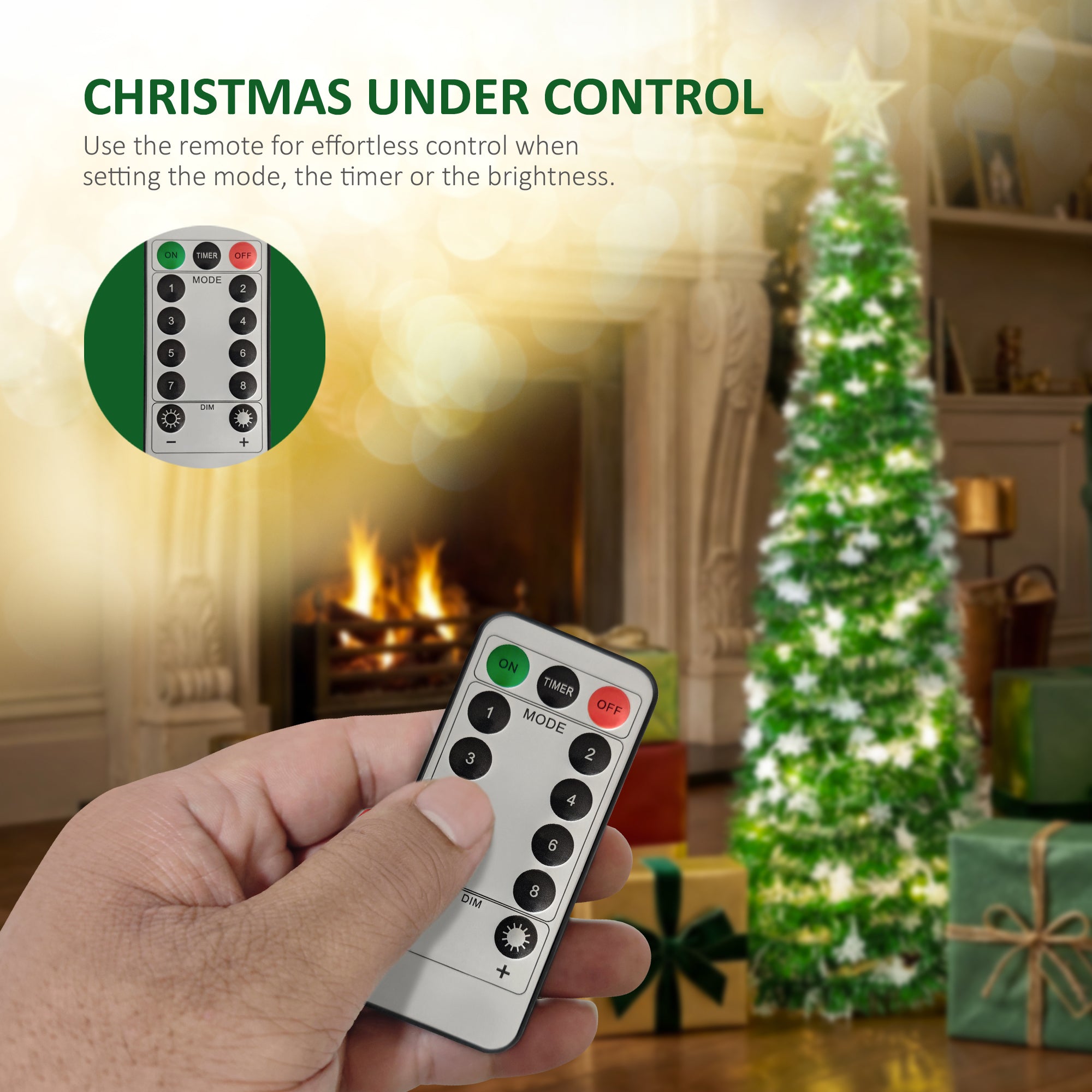 VeryMerry Pop Up Christmas Tree with LED Lights & Timer