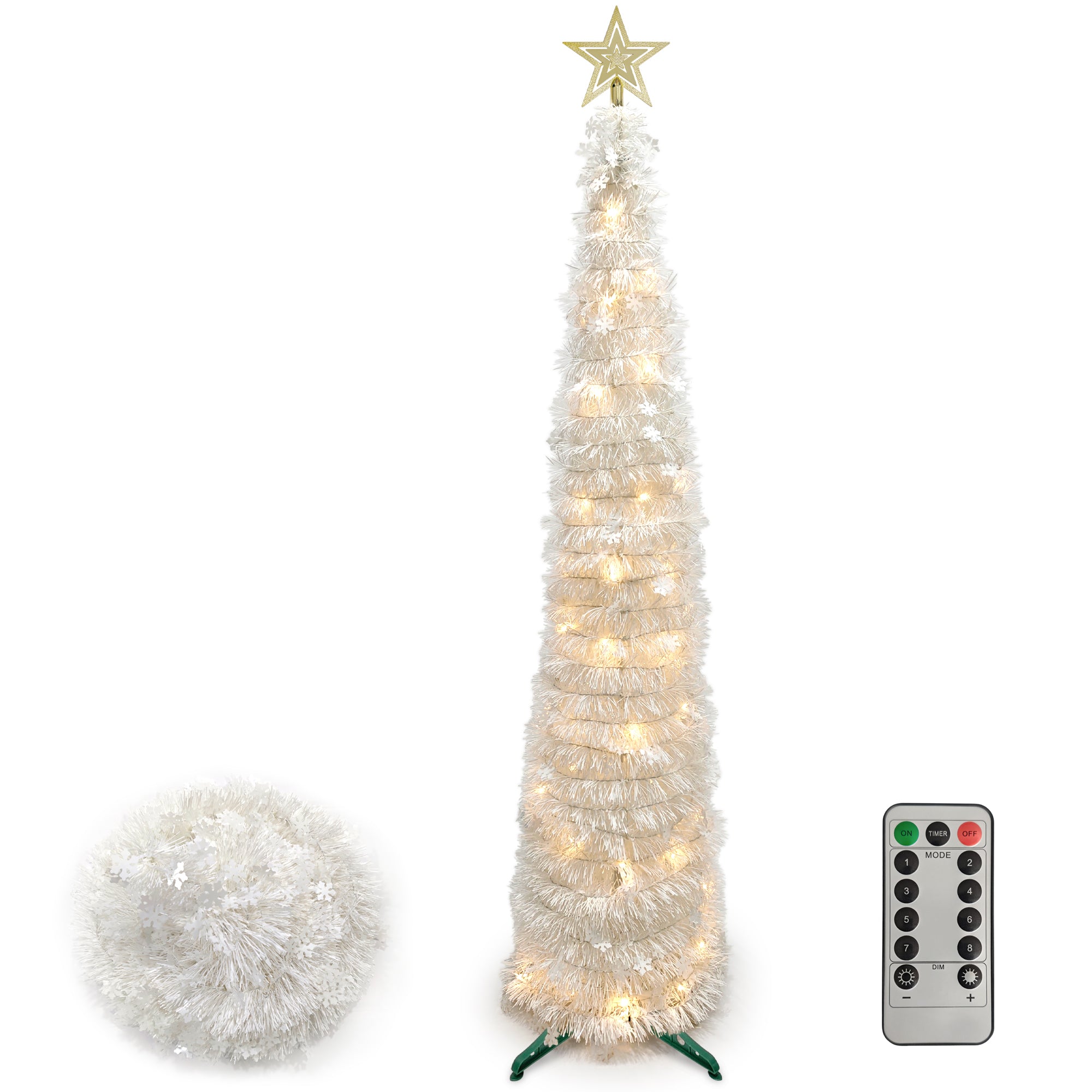 VeryMerry Pop Up Christmas Tree with LED Lights & Timer