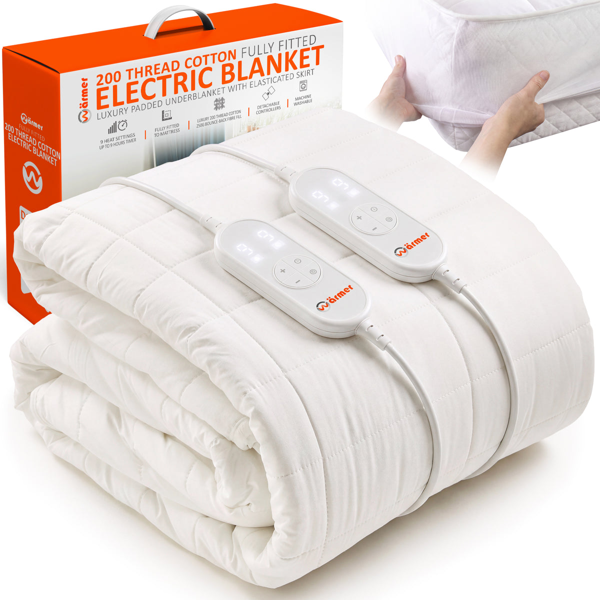 Wärmer 200 Thread Cotton Fully Fitted Electric Blanket
