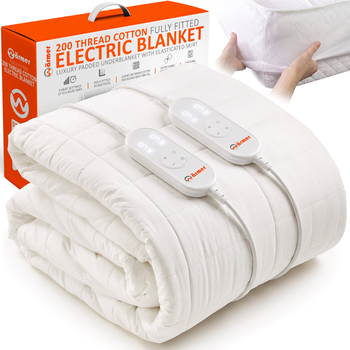Wärmer 200 Thread Cotton Fully Fitted Electric Blanket