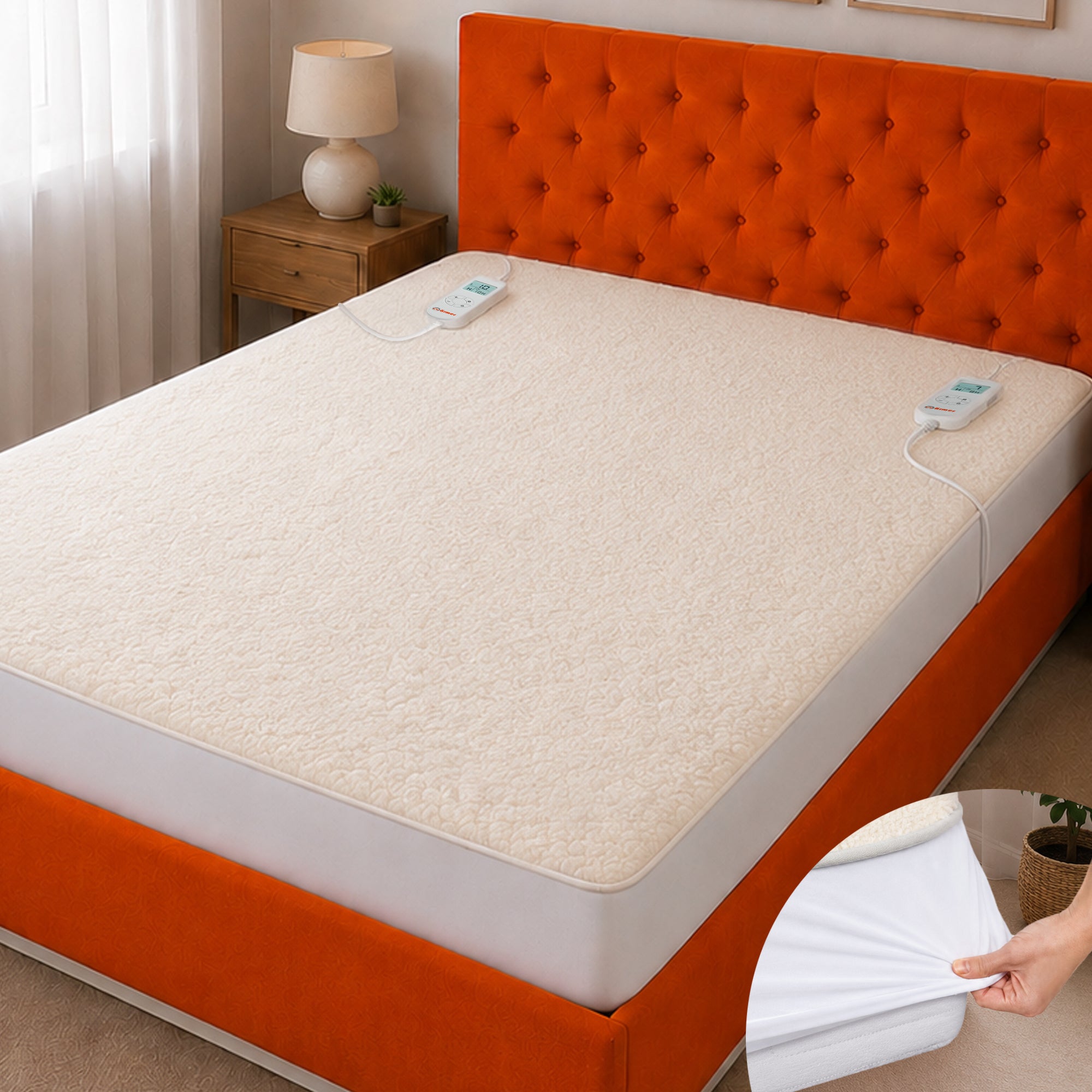 WÄRMER Luxury Fleece Electric Blanket – Fully Fitted Heated Mattress Cover, Dual Controller, Machine Washable